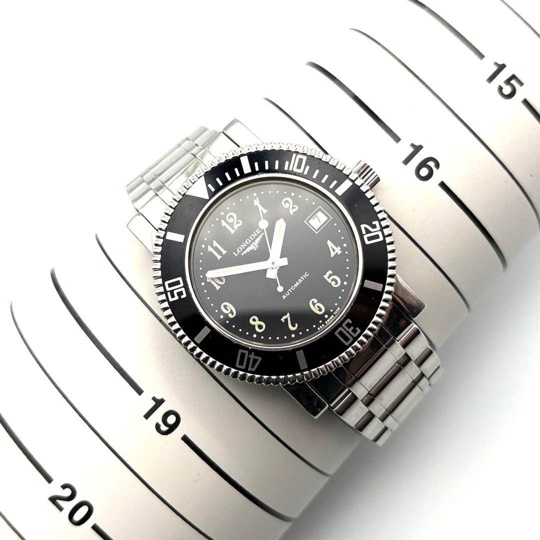 Longines 7429 Working Automatic Diver 17.5cm 6.89in 39mm Black Dial Watch Japan