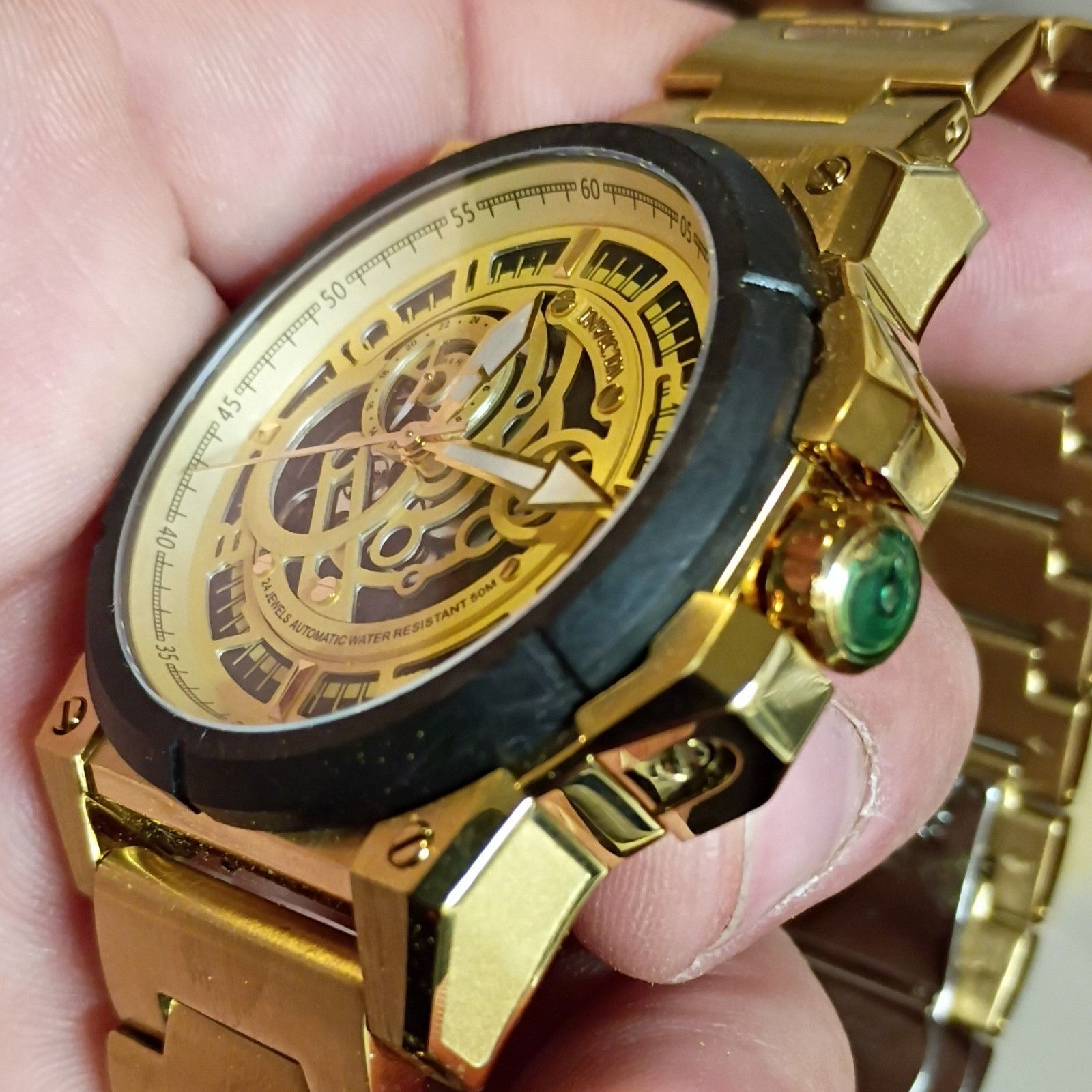 Invicta S1 RALLY Skeleton Dial Gold Tone Nh39a Movement 43mm 69509