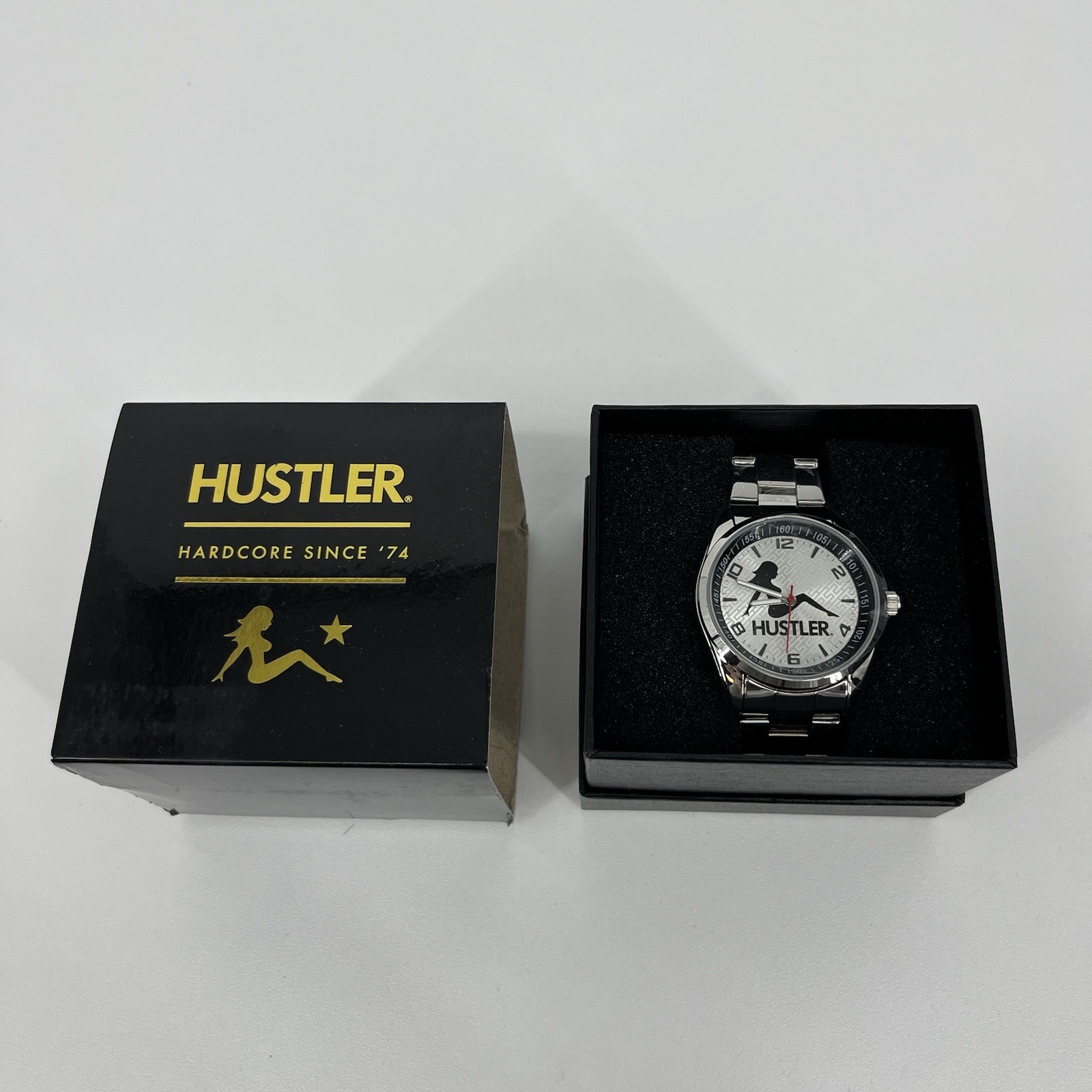 Game Time Men’s Silver Hustler Watch TXT Series Sitting Lady Logo New