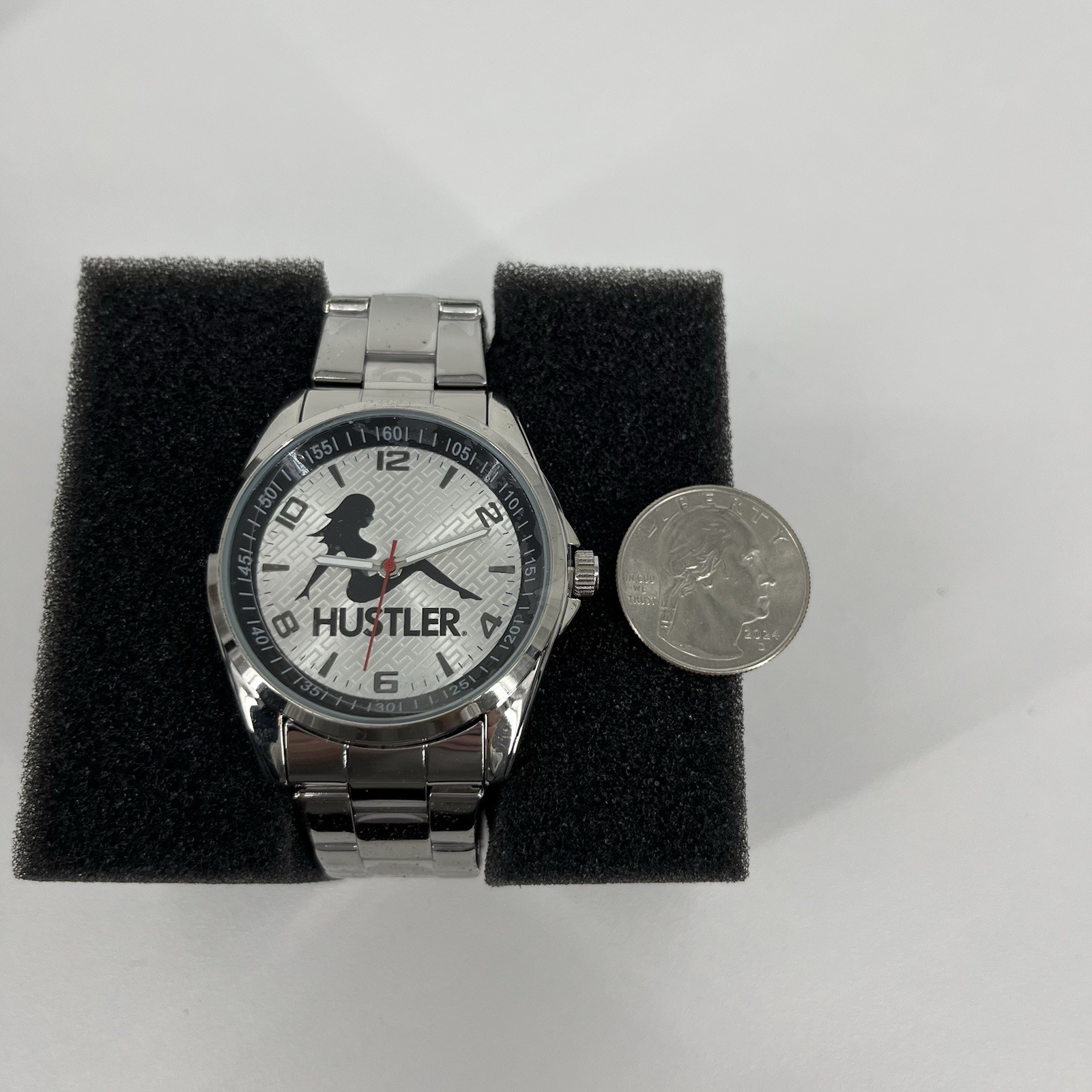 Game Time Men’s Silver Hustler Watch TXT Series Sitting Lady Logo New