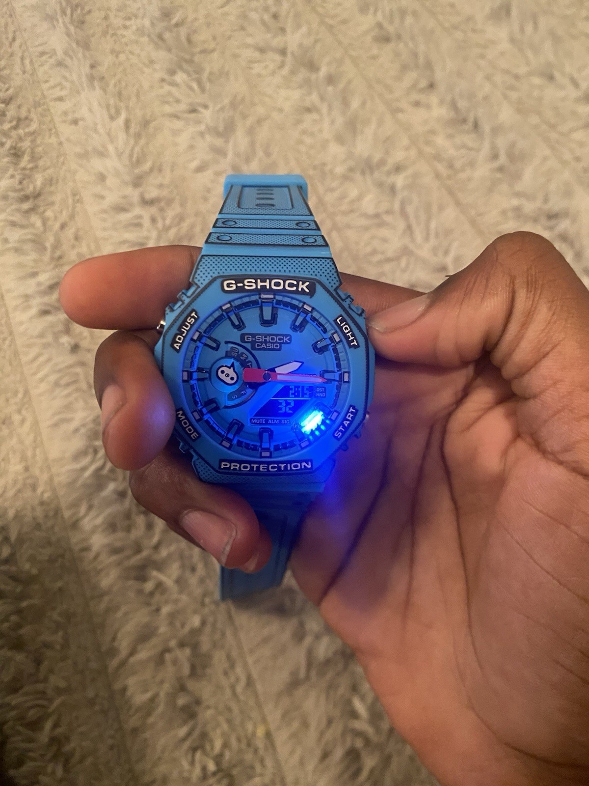 Casio G-SHOCK Blue Resin Analog-Digital Quartz 200m 45mm Wristwatch