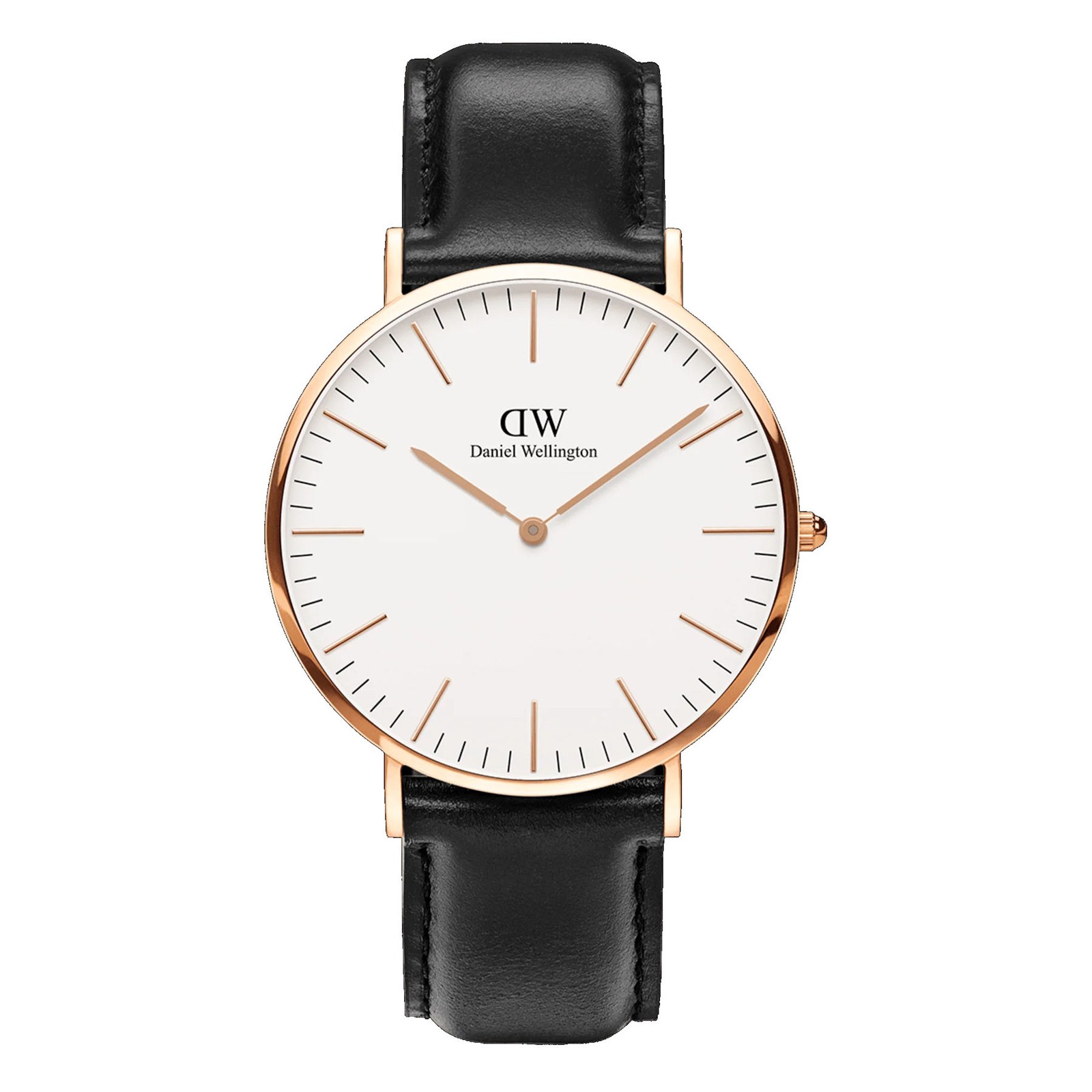 Daniel Wellington Classic Sheffield Rose Black Leather Strap Mens Watch 0107DW