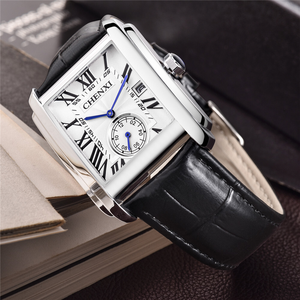 CHENXI Men Watch Roman Numeral Quartz Wristwatch Male Business Leather Watches