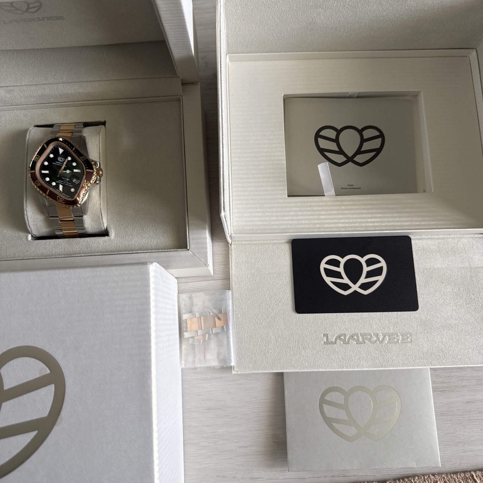 LAARVEE Exclusive Crash Watch Silver GOLD Precision Steel Black SGBLK 2 Tone New