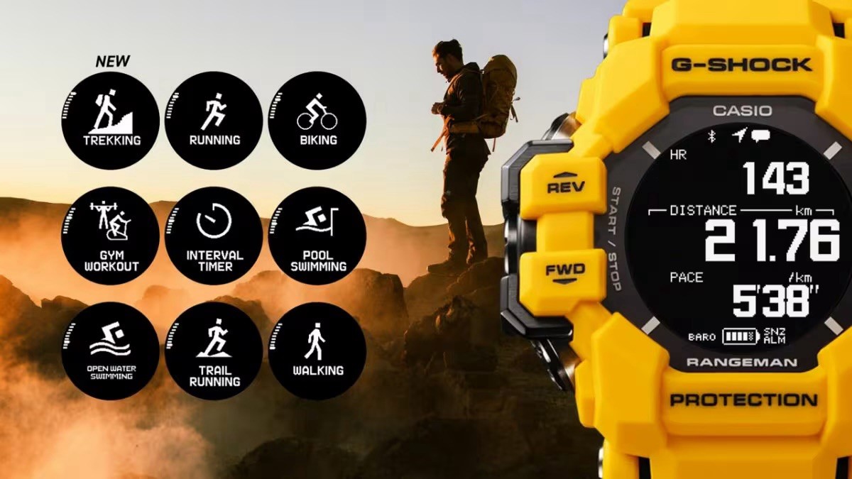 Casio G-Shock Rangeman GPRH1000-9 Yellow Rubber Digital Solar GPS Men’s Watch