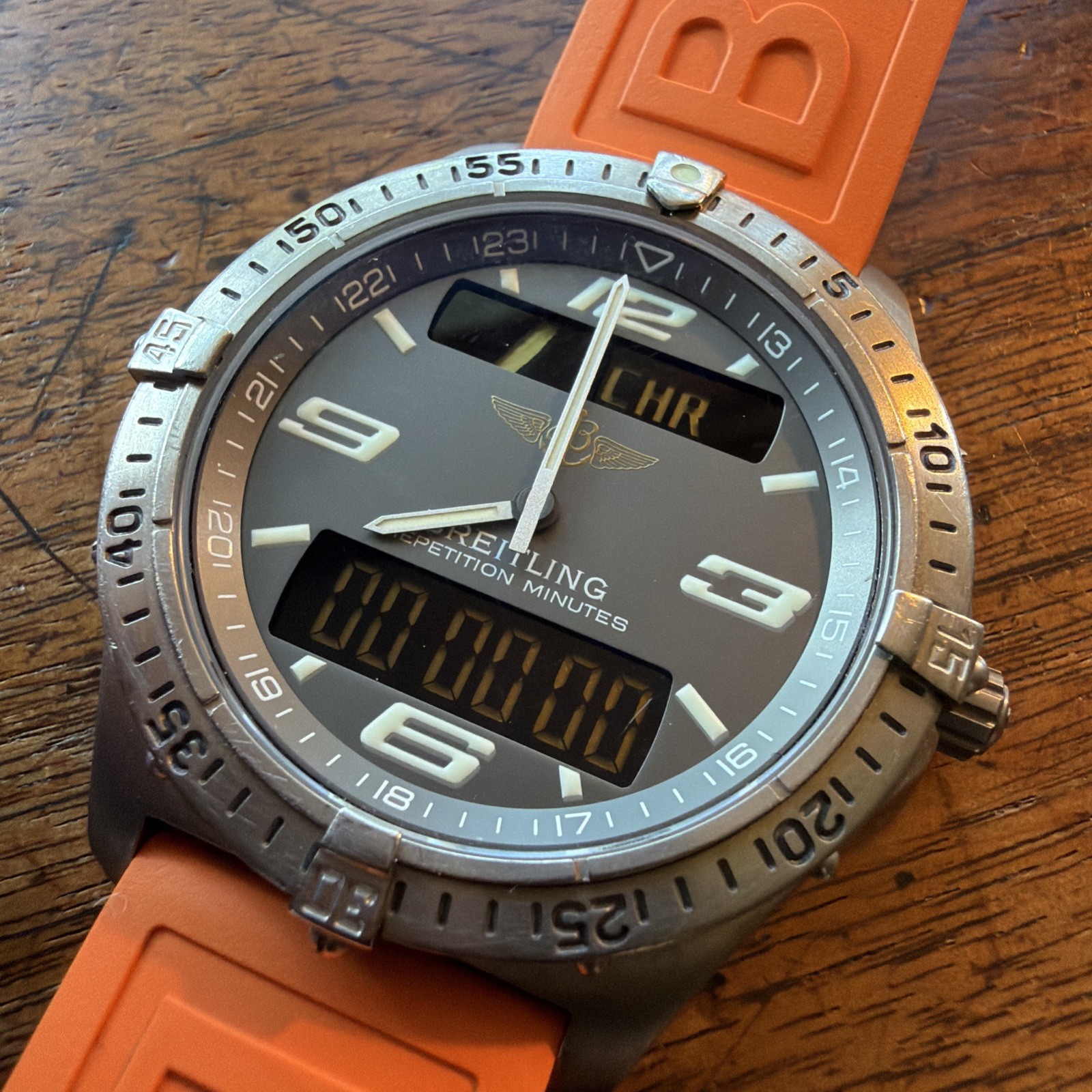 Breitling Aerospace E65362 Titanium Bracelet Working LCD Blemish