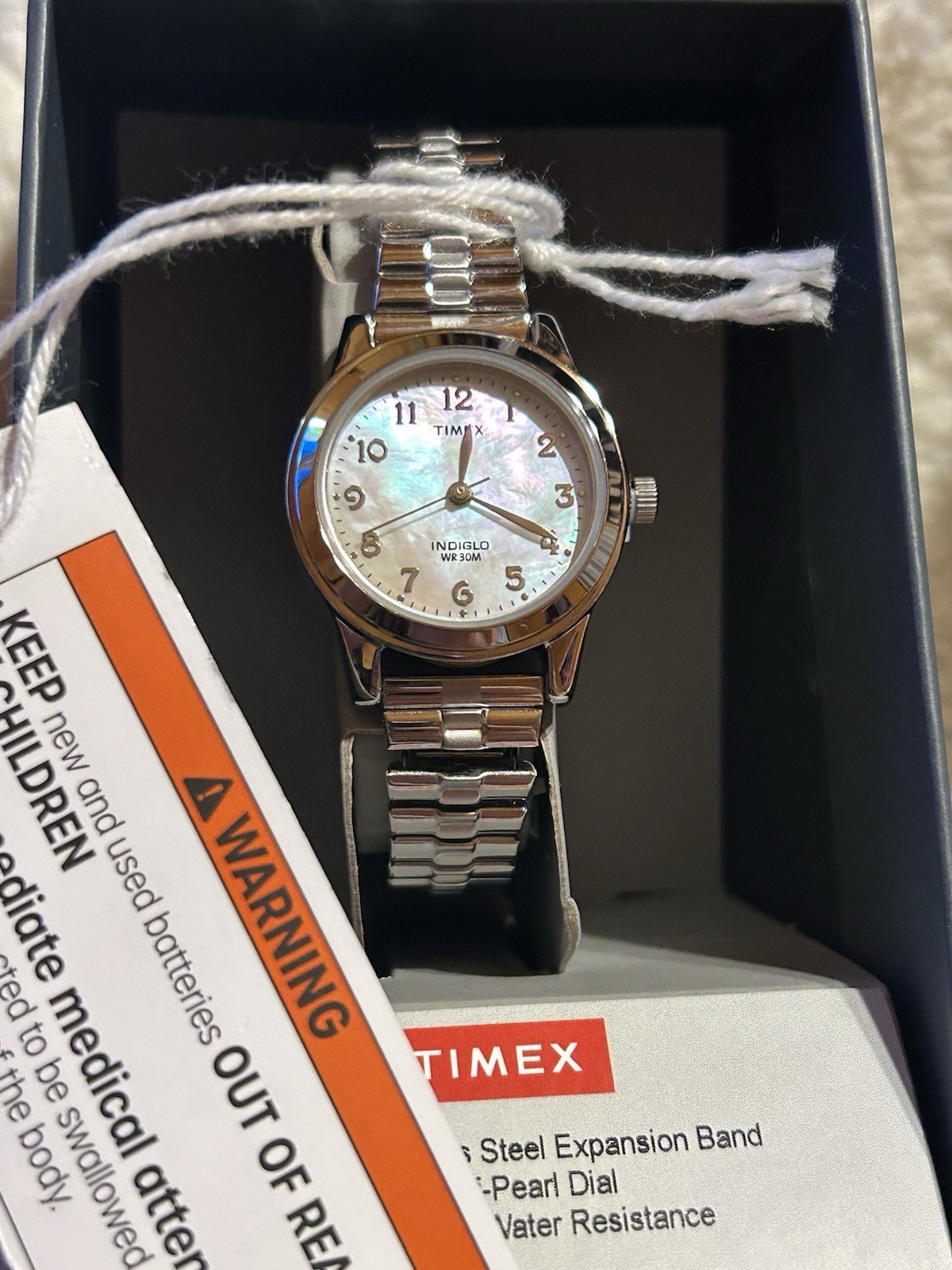 Women’s Timex Indiglo Expansion Band Watch NEW – Silver/Mother of Pearl