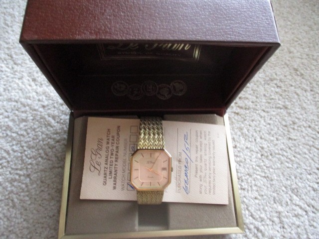 Le Gran Swiss Made Watch. Thick Herringbone Bracelet.