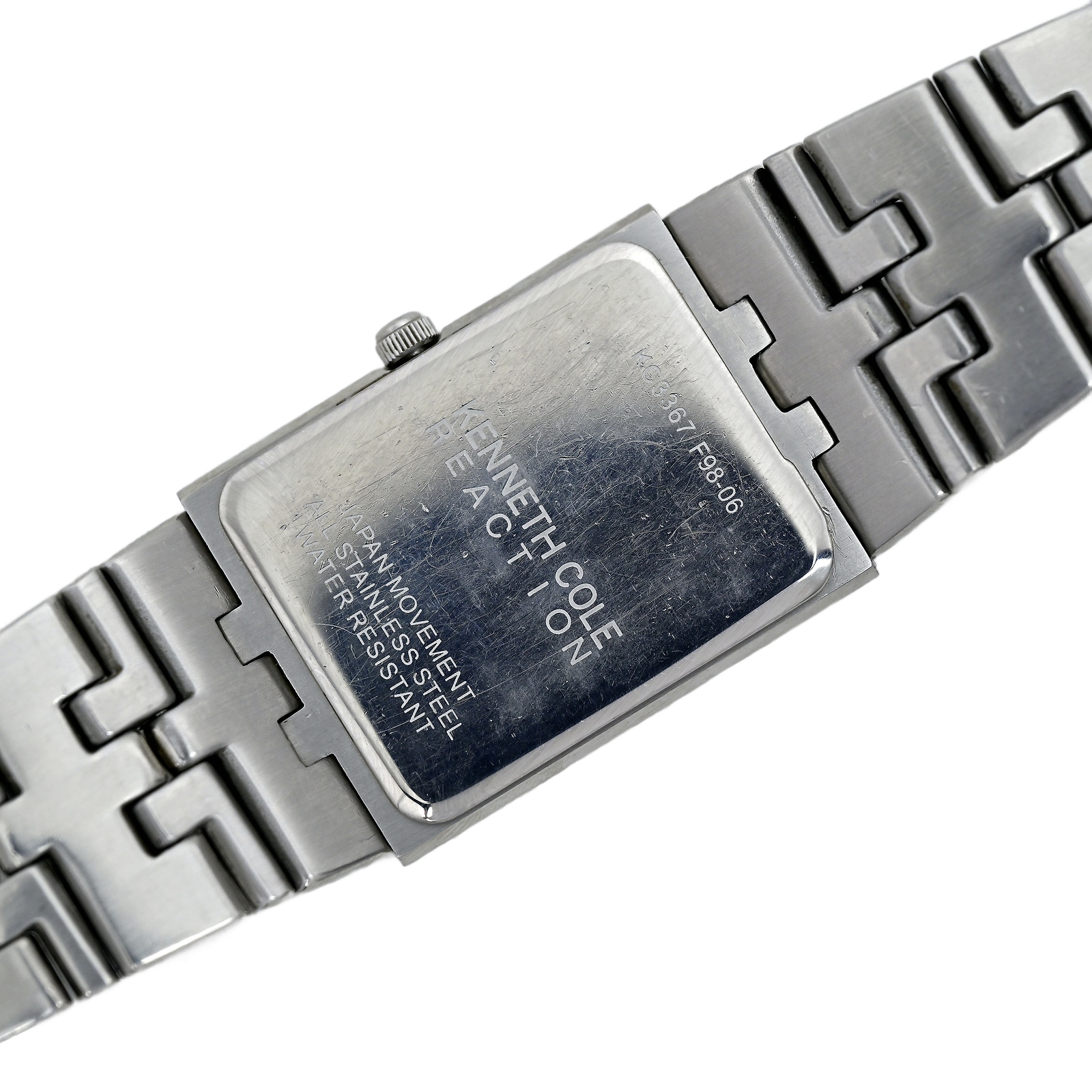 Kenneth Cole Blue Dial Tank Integrated Bracelet Watch Men’s 28x35mm