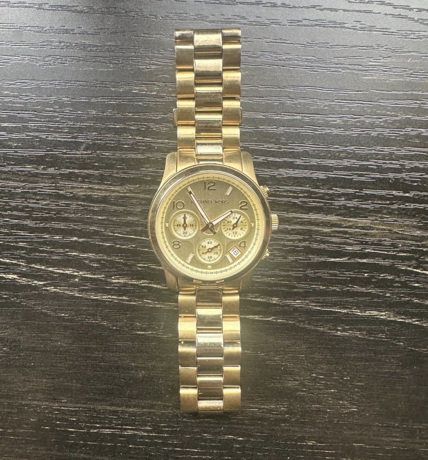 Michael Kors Runway MK5055 Women’s Gold-Tone Stainless Steel Chronograph Watch