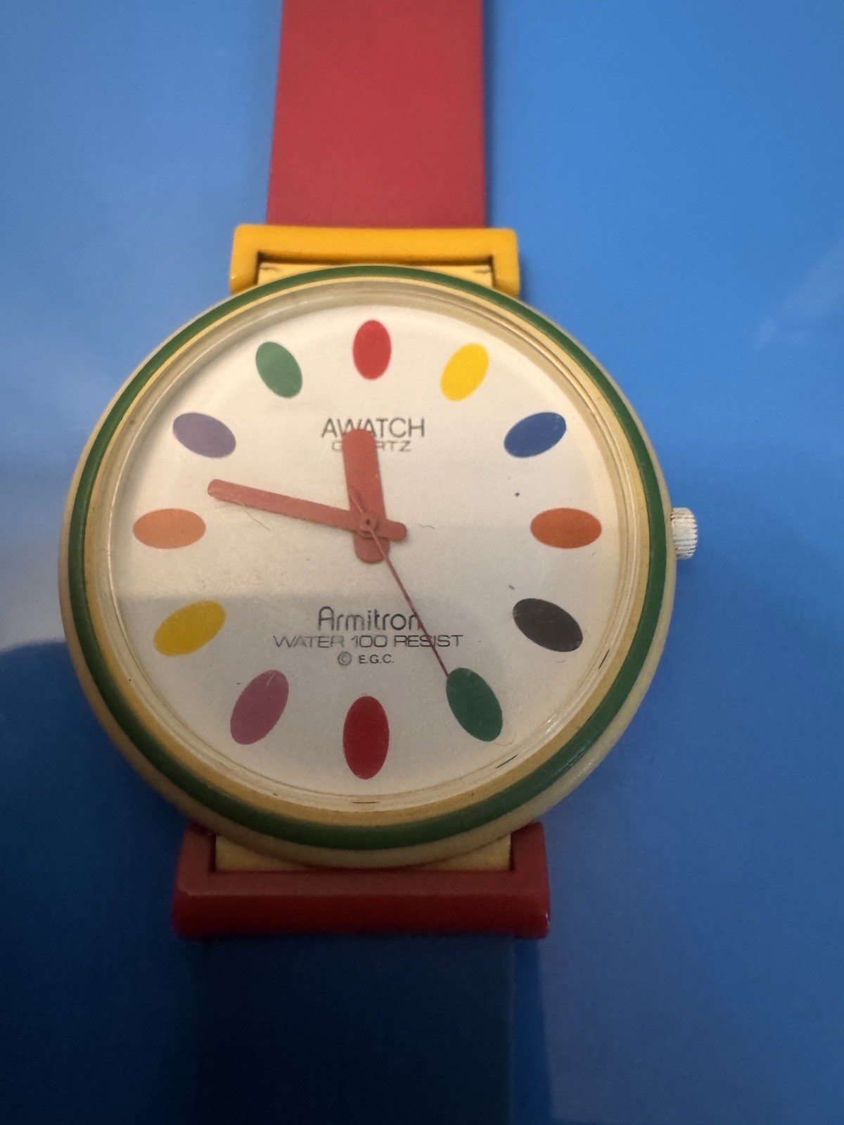 Armitron A Watch Unisex Quartz Analog 34mm 30m Multicolor Dial Plastic Strap