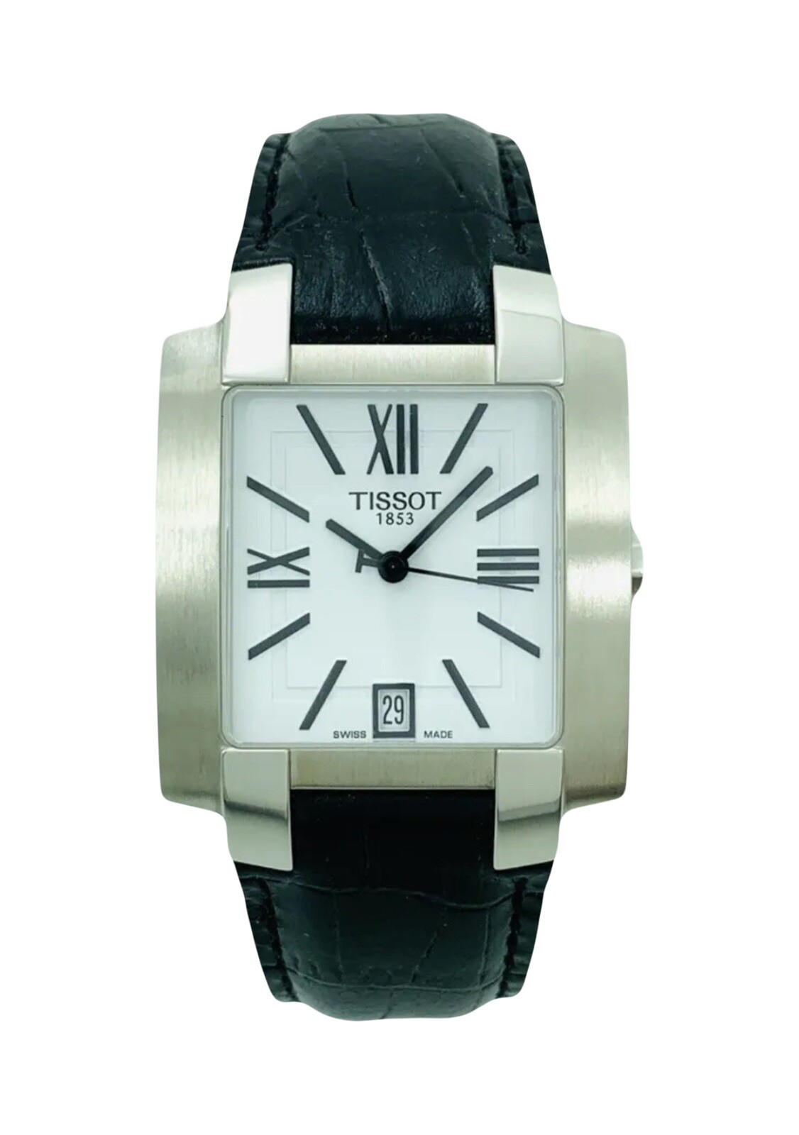 TISSOT 1853 Men’s Stainless Steel L860/960 Sapphire Crystal Black Leather Watch