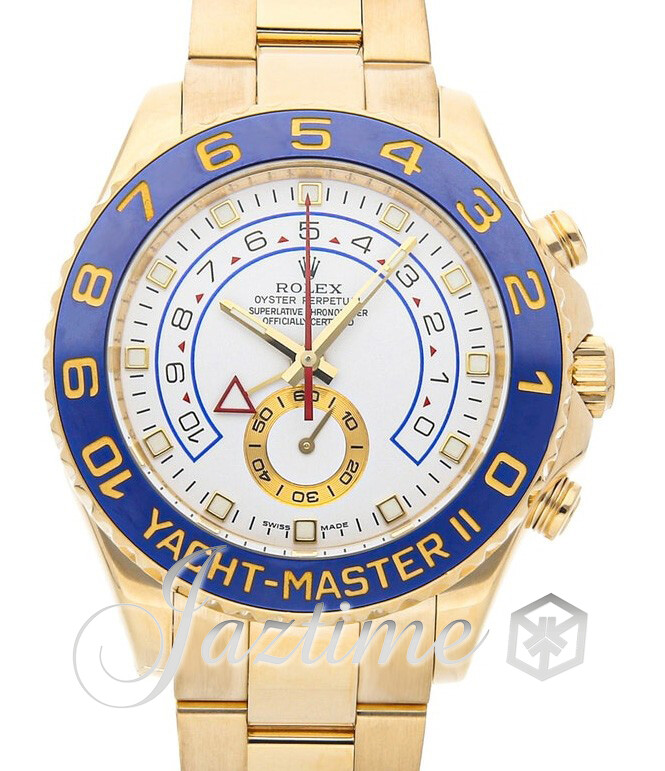 Rolex Yacht-Master II 44mm White Ceramic Yellow Gold Oyster 116688 BOX/PAPERS
