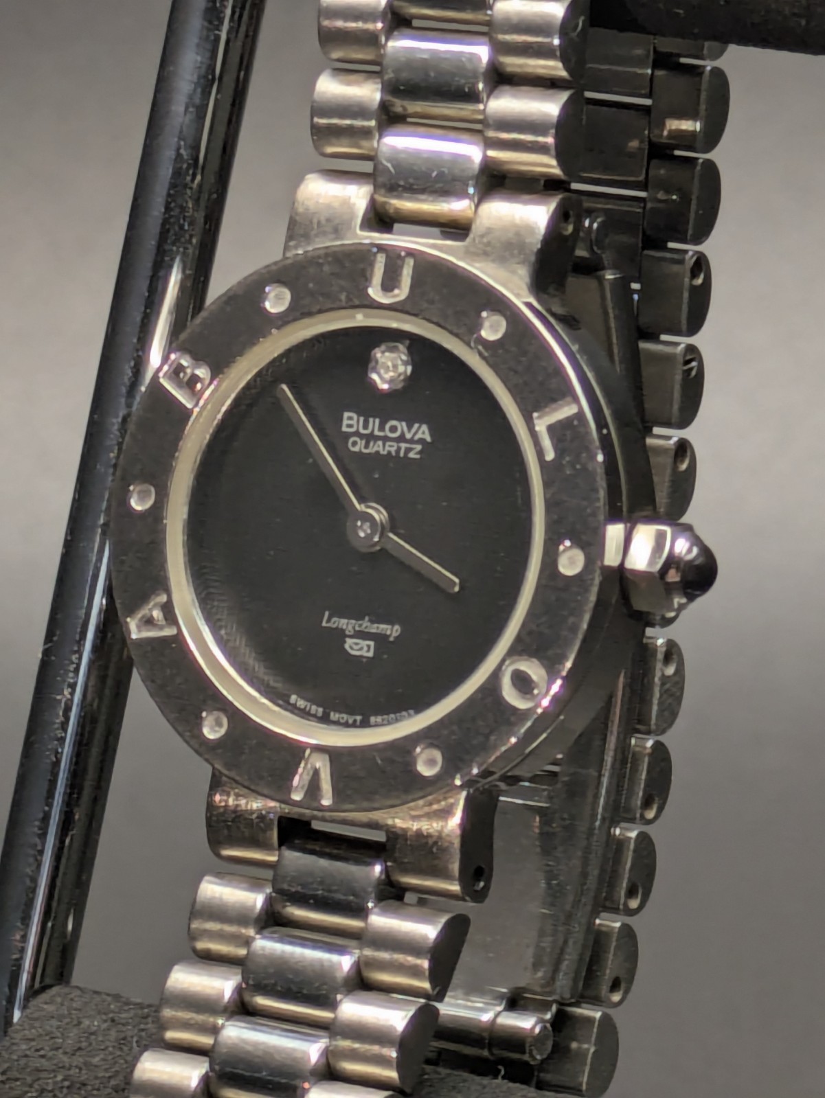 BULOVA Longchamp Ladies Quartz Watch Swiss Made Silver Dial 23.5mm