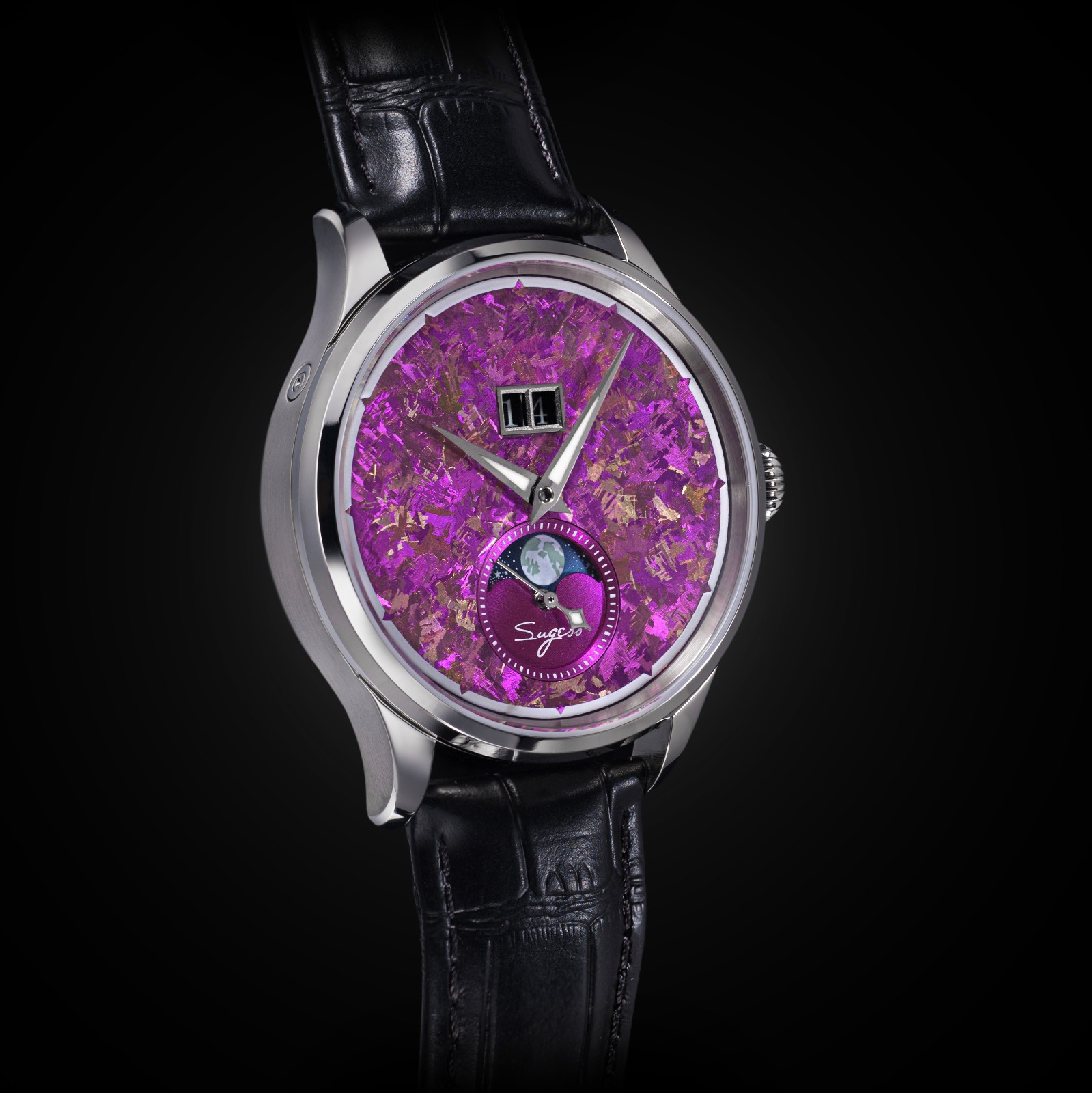 Sugess MoonPhase Master Crystallized Titanium Mens Watch Seagull 1963 S401.ZP