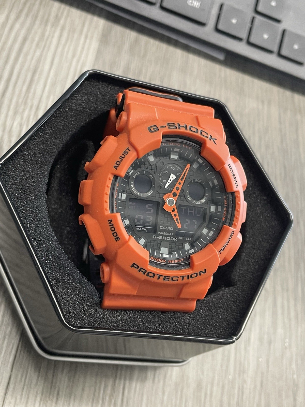 Casio G-SHOCK GA-100L 5081 Orange Black Men’s Watch (LOOK)