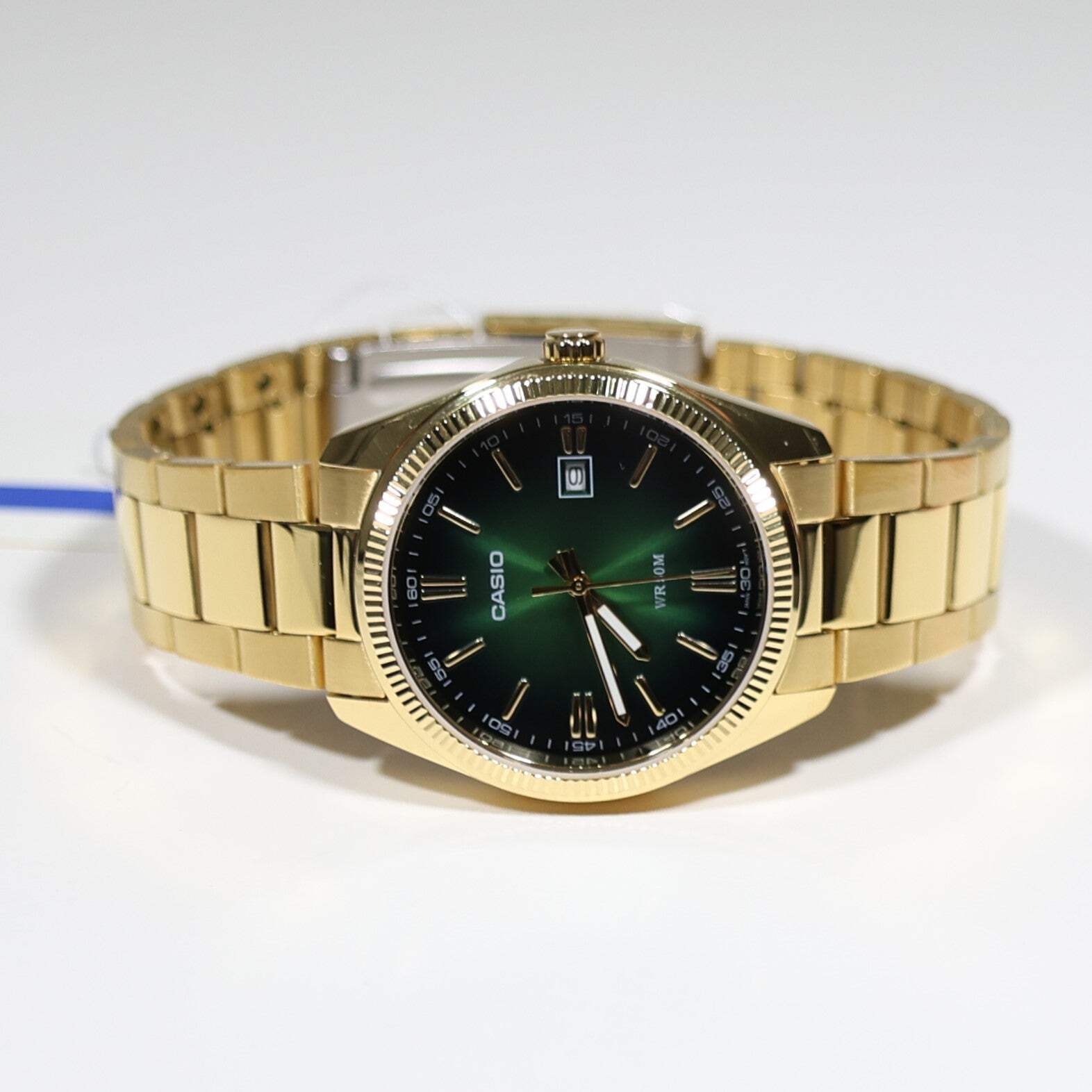 Casio Men’s Vintage Green Dial Gold Tone Stainless Steel Watch MTP-1302PGC-3AVEF