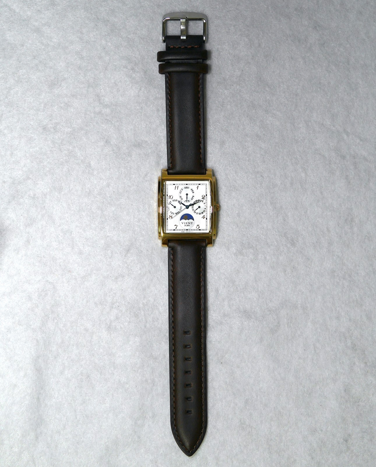 SEIKO ALBA VIENT V33F-5A10 Sun&Moon TripleCalendar Gold Men’s Watch 1985 Japan