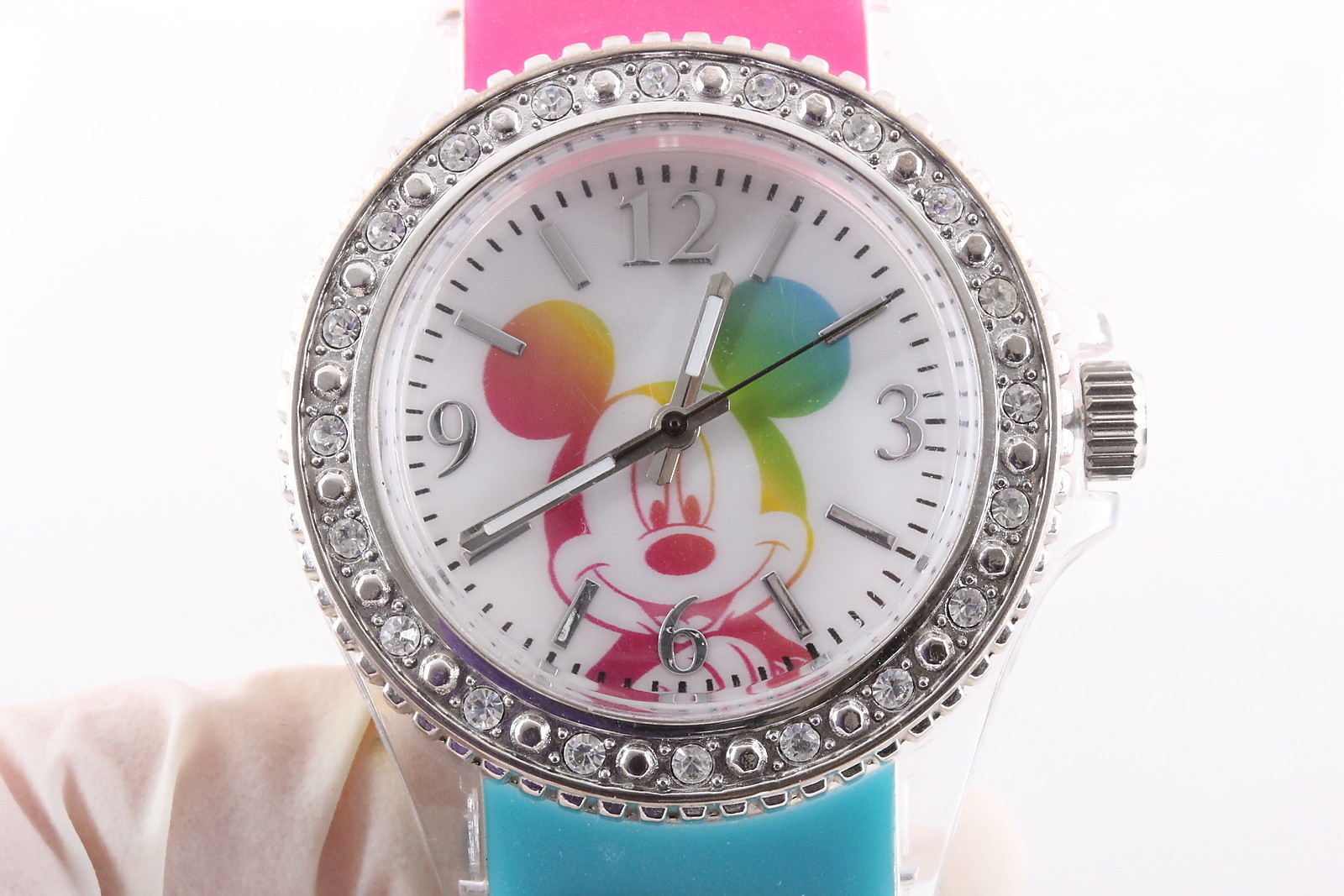 DISNEY MICKEY MOUSE MCK7175 MULTI COLORED STRAP NEW BATTERY WRISTWATCH 6697