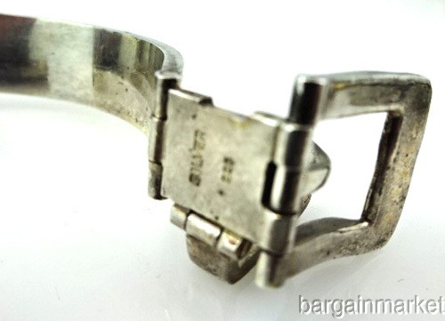 Rare Vintage Womens 925 Sterling Silver ITAL-CHIC Buckle Bracelet Band Watch