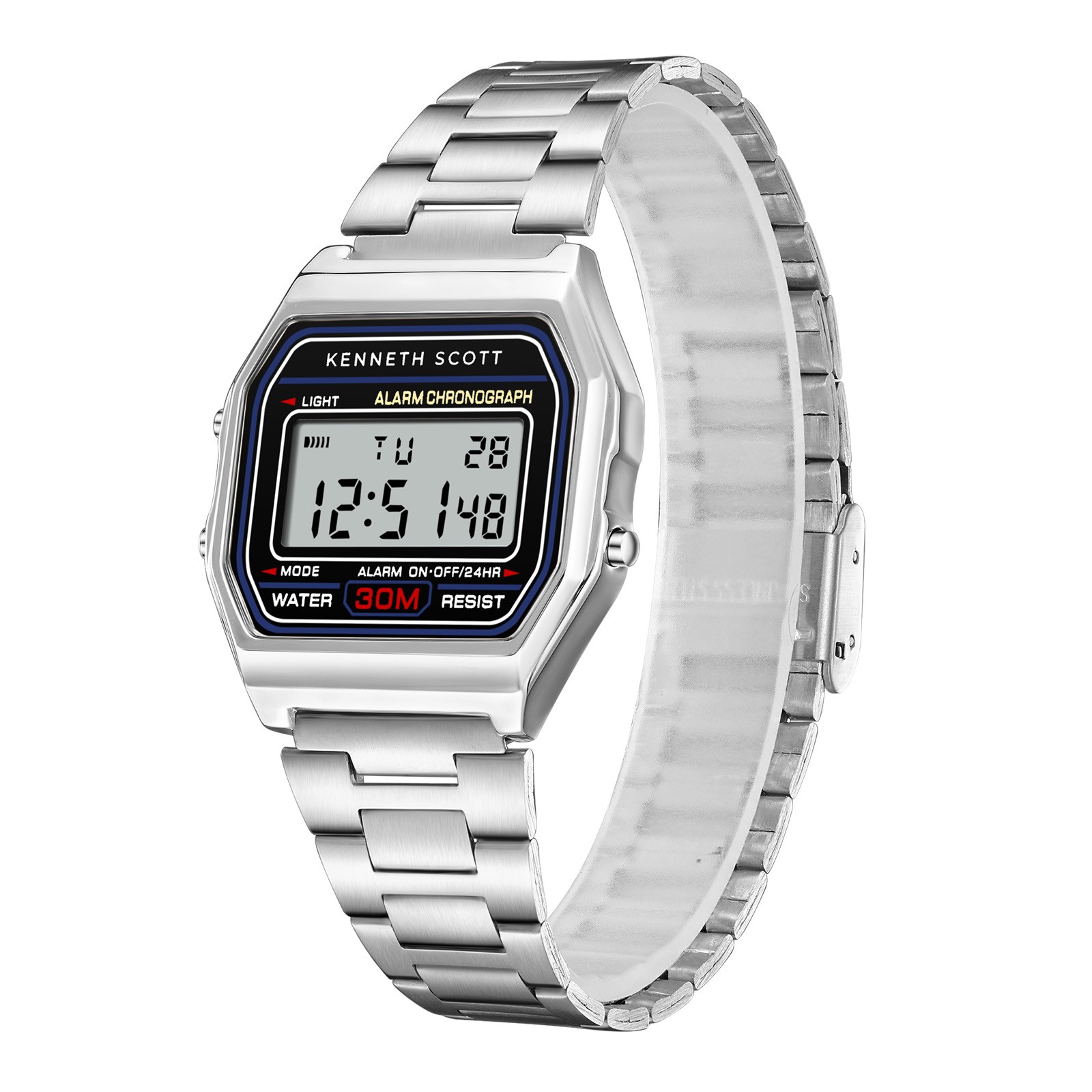 Kenneth Scott Men’s Digital Watch | Black Dial, 33mm, 30 m (3 ATM)