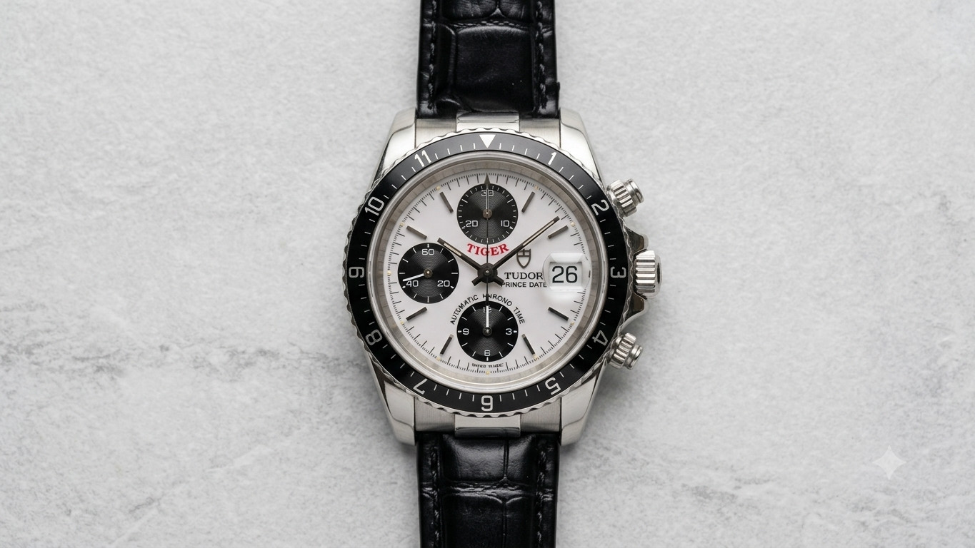 Tudor Prince Date Tiger Chronograph 79280 White Panda Dial – One Owner