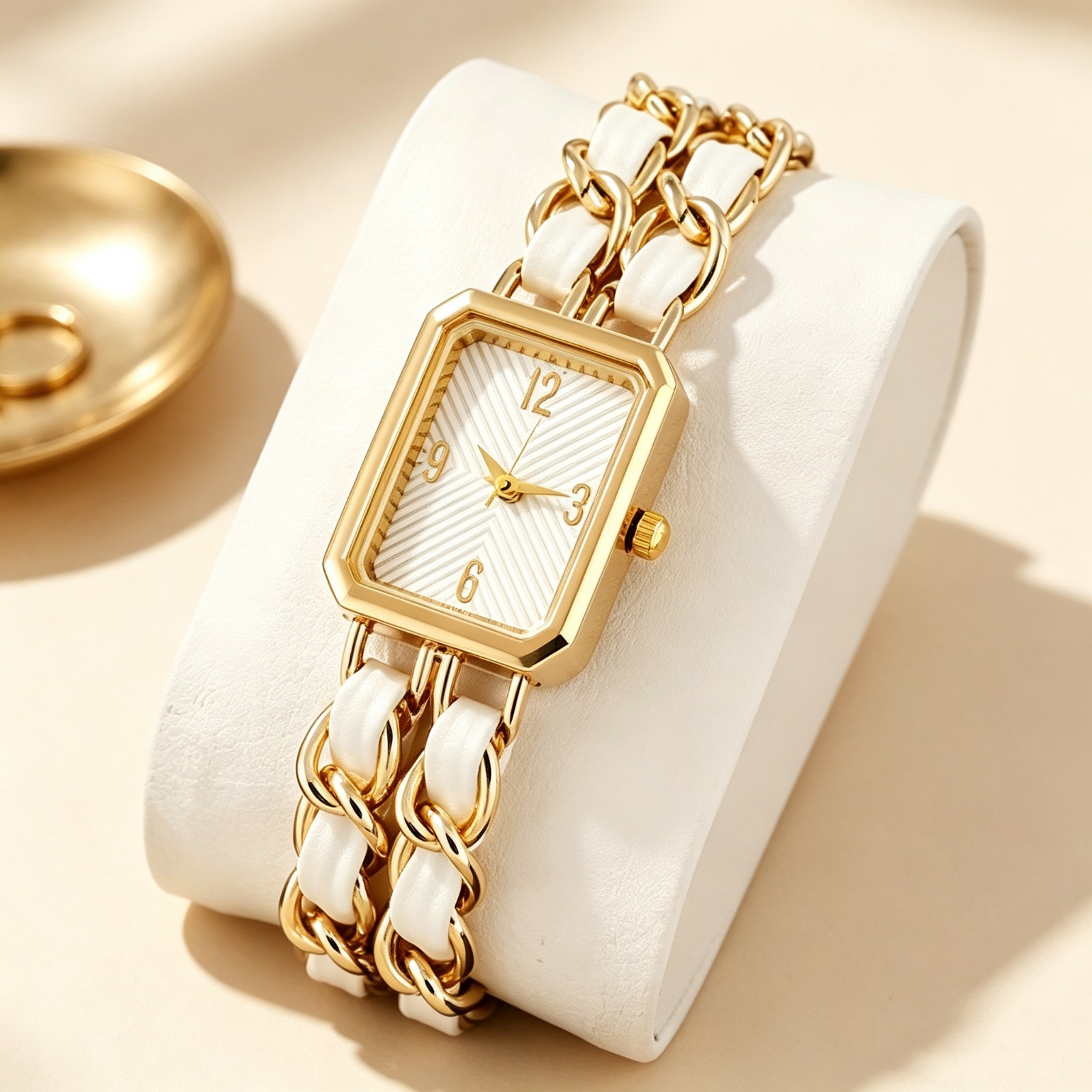 Vintage Square Quartz Watch For Women Luxury Fashion Leather Strap US Stock