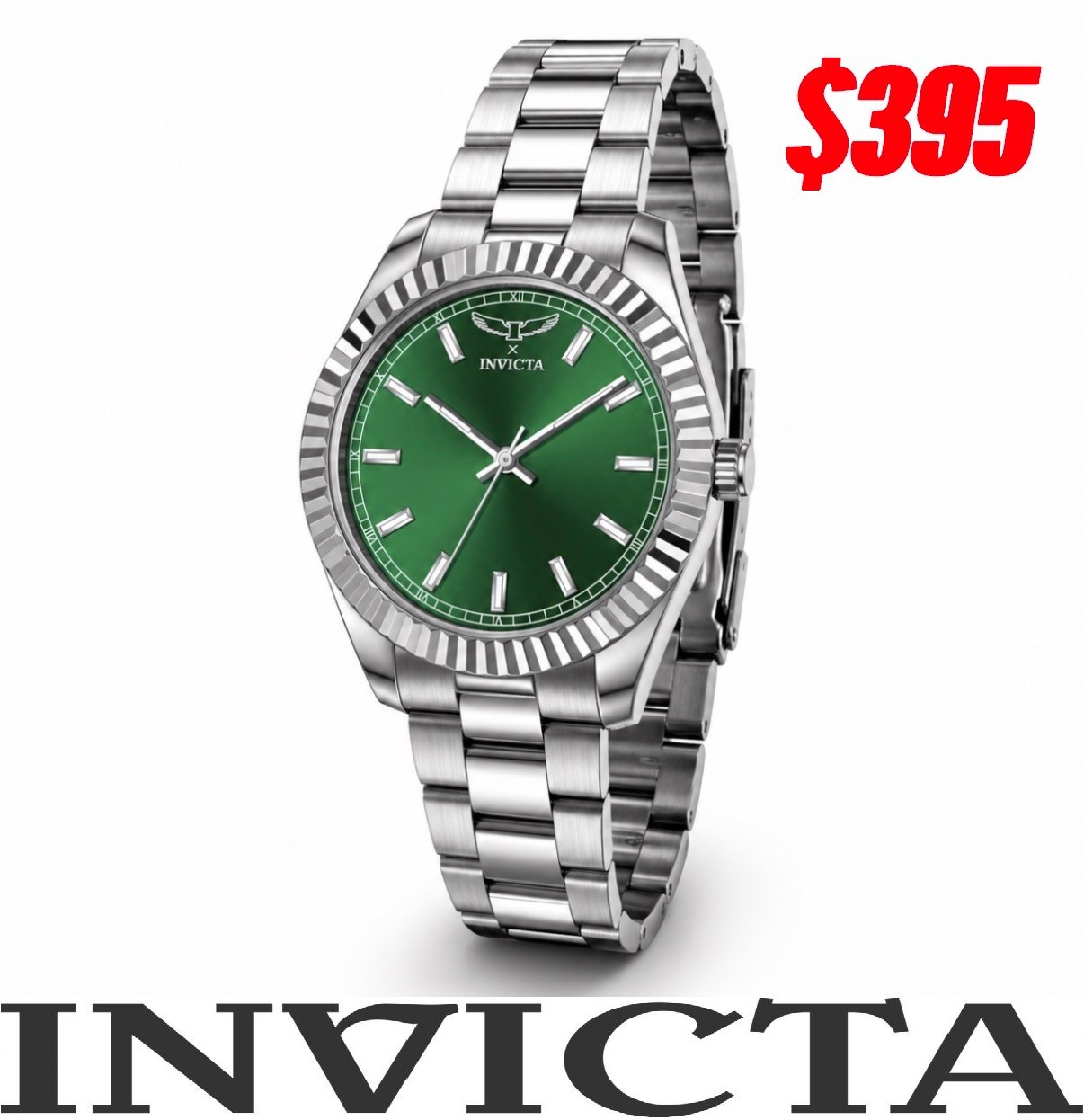 $395 Invicta Specialty I by Invicta Mens Green Steel 40mm Quartz Watch 69016 NIB