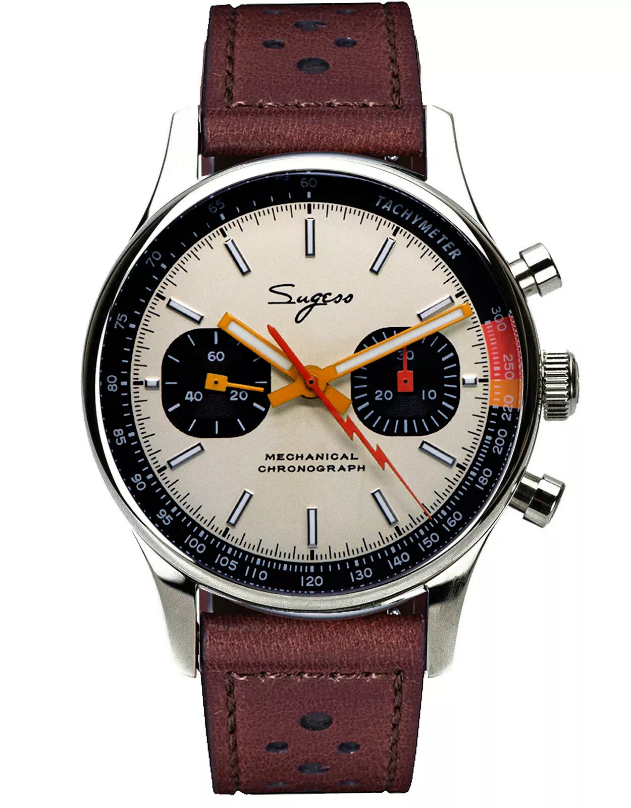 New Seiko SEAGULL 1963 Sugess SWAN NECK Exhibition Chrono Mens Watch Luminous