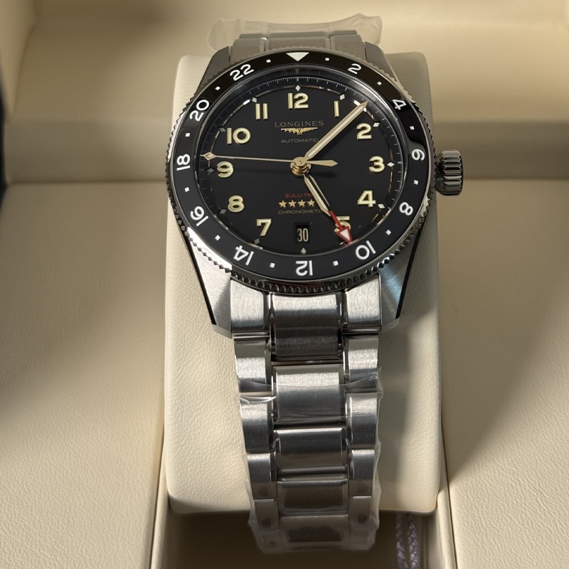 New Longines Spirit Zulu Time 39mm Titanium Anthracite Men’s Watch L3.802.1.53.6