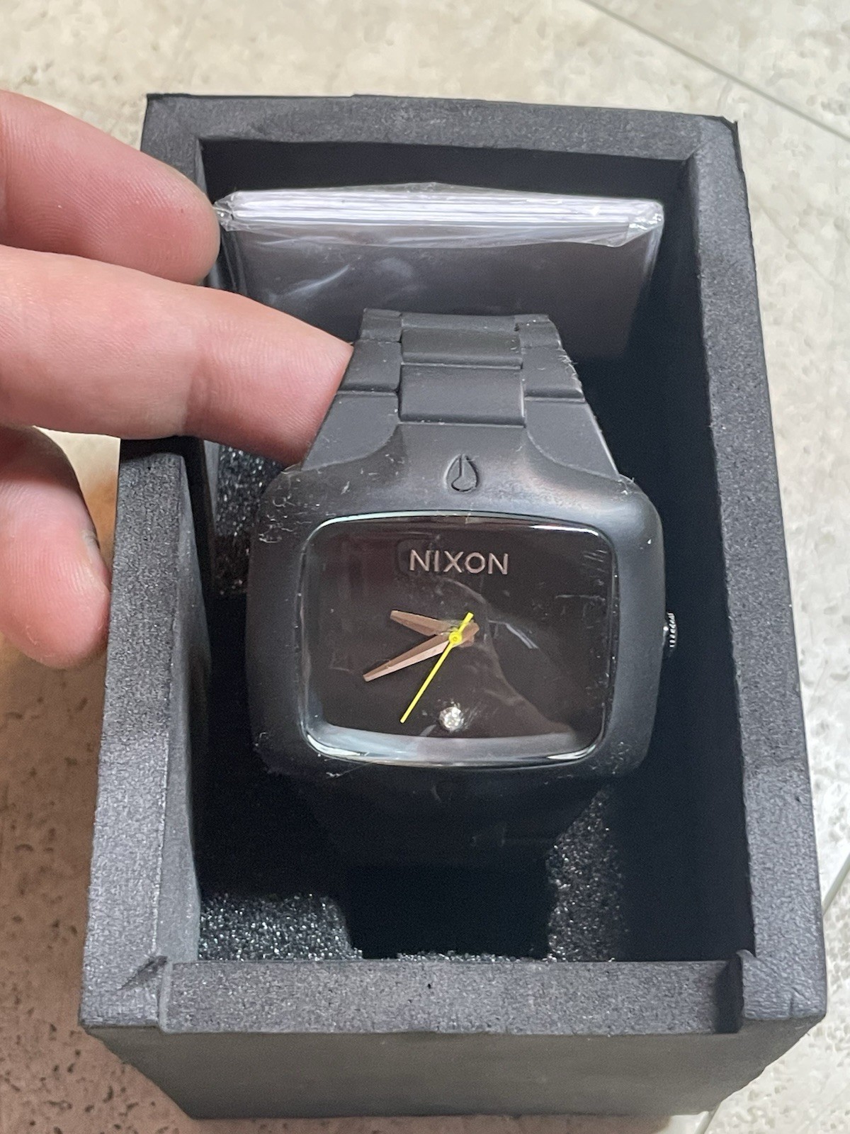 NIXON MENS YES IT IS REAL DIAMOND THE RUBBER PLAYER STL. STEEL Watch New Bat 10G