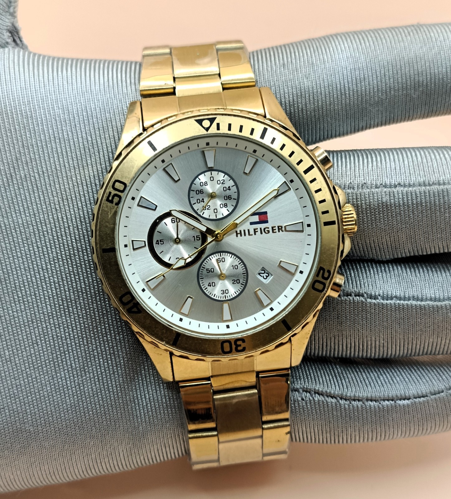 Premium Tommy Hilfiger Date Indicator Silver Dial Refurbished Men’s Wrist Watch