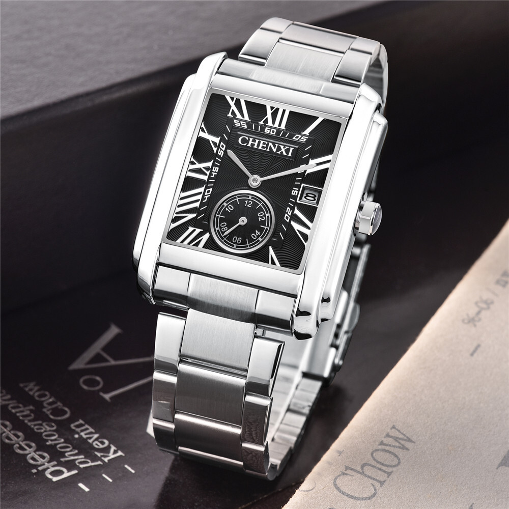 CHENXI Men Watch Roman Numeral Quartz Wristwatch Male Business Leather Watches