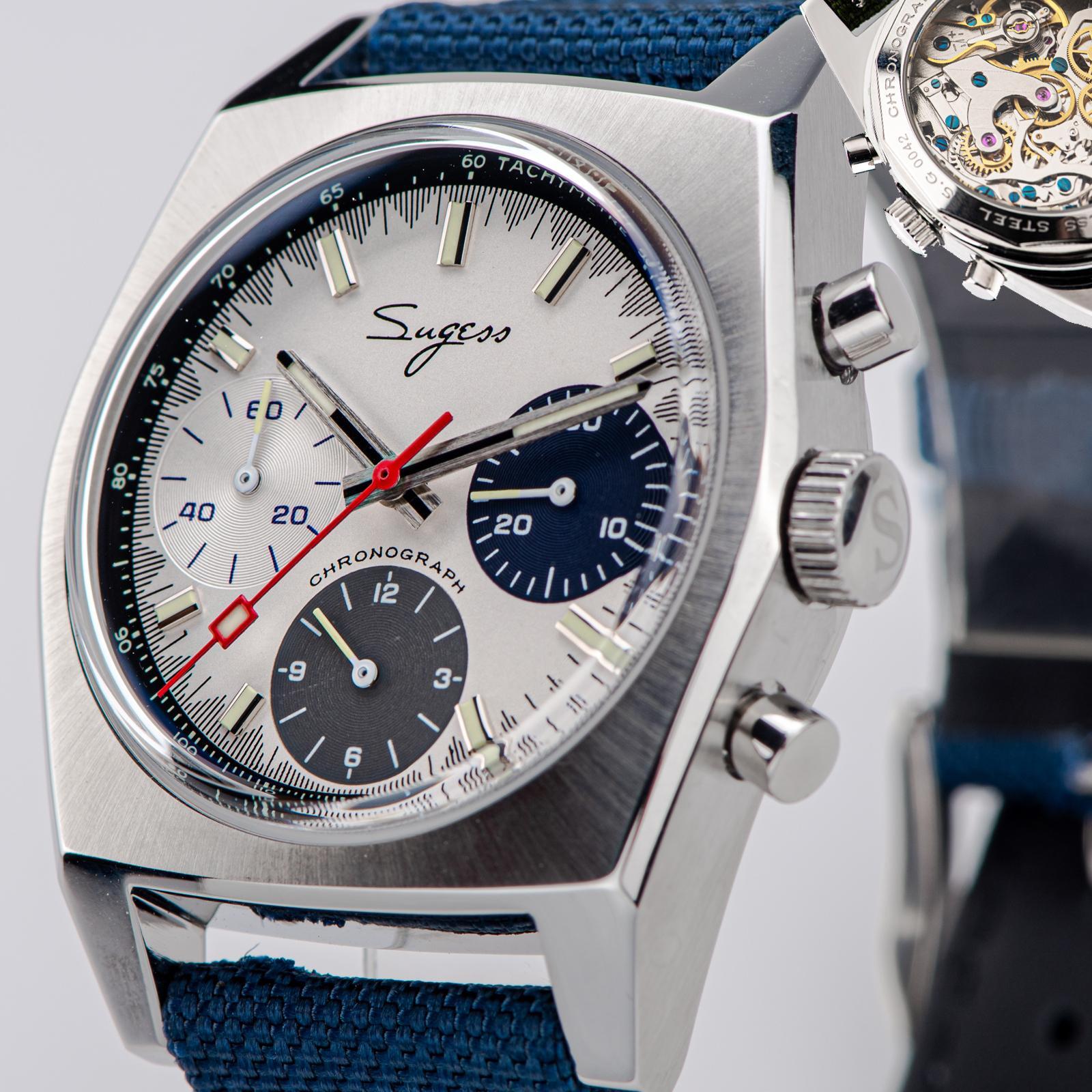 Sugess S419GSB SWAN NECK x DOMED Sapphire Chrono Mechanical Watch SEAGULL 1963