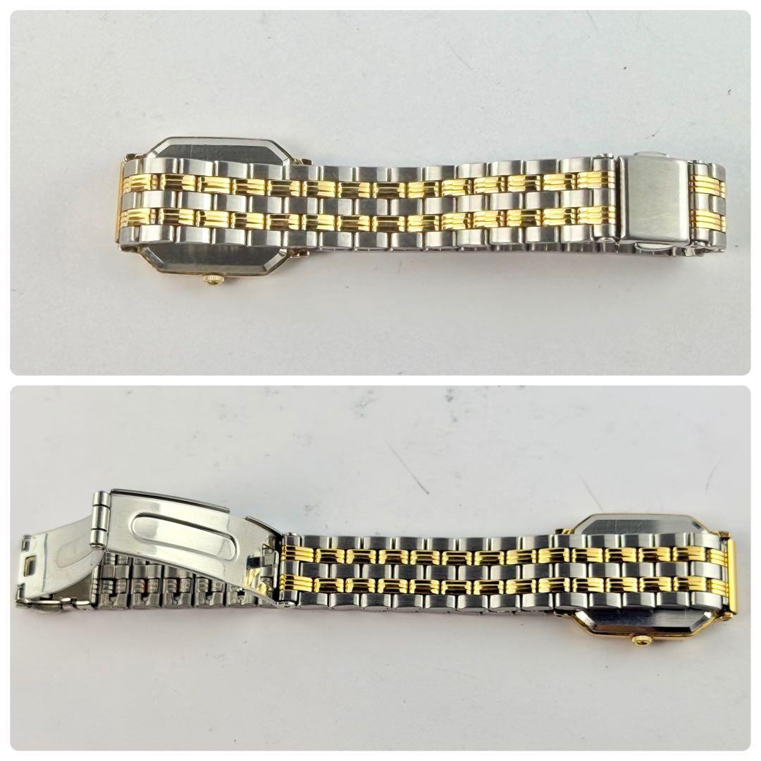SEIKO 7321-5410 Octagon Quartz Watch Gold Two Tone 17.5cm/6.89in 1984