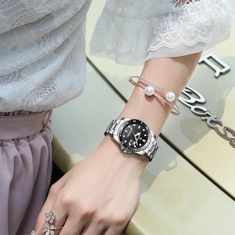 CHENXI Women’s Elegant Quartz Watch Stainless Steel Date Waterproof Wristwatch
