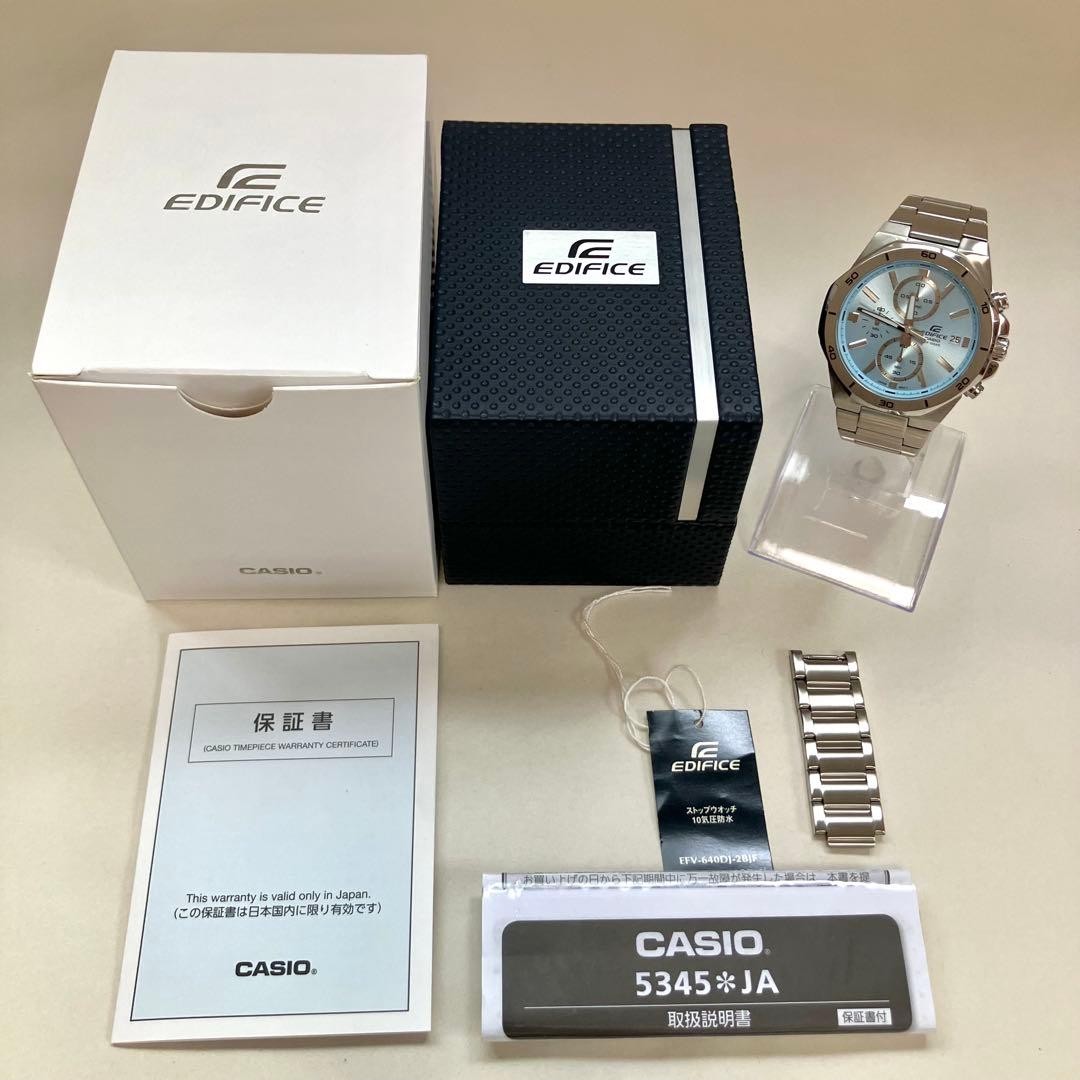 Beautiful condition Casio Edifice chronograph EFV 640 full metal blue y2k