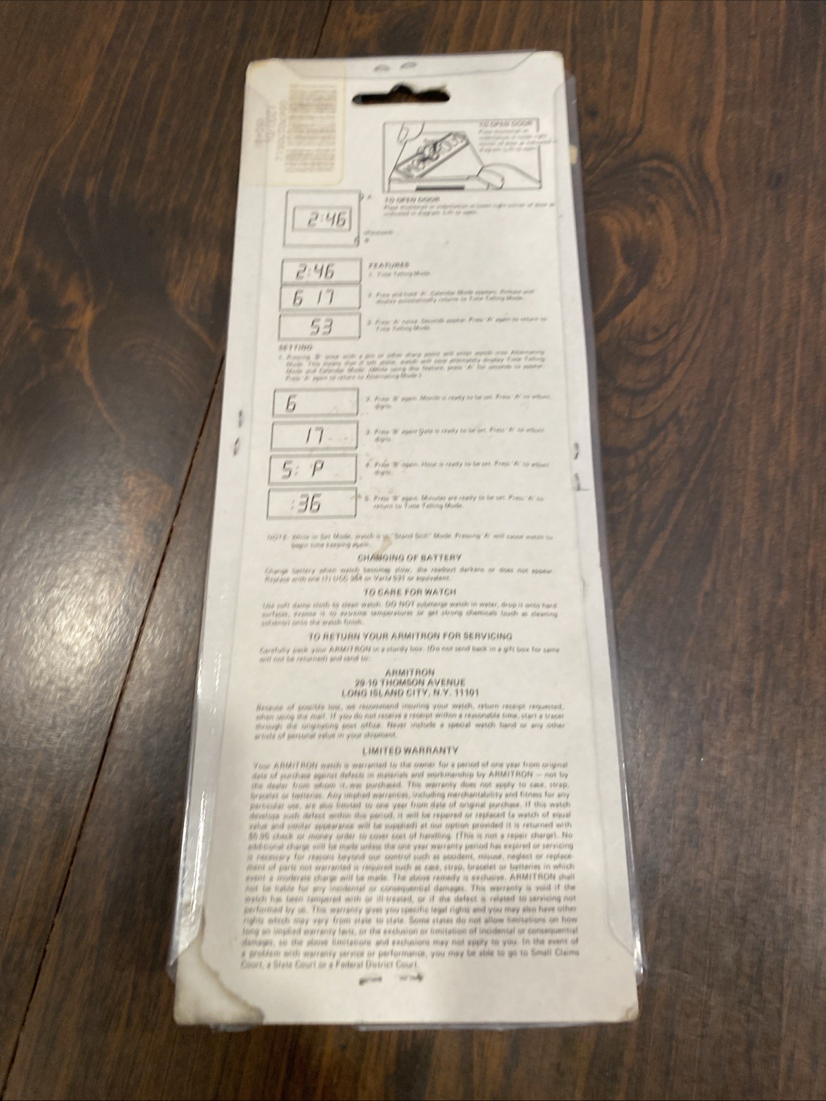 Vintage Monopoly Board Game Watch ARMITRON 1986 Parker Brothers (S6)