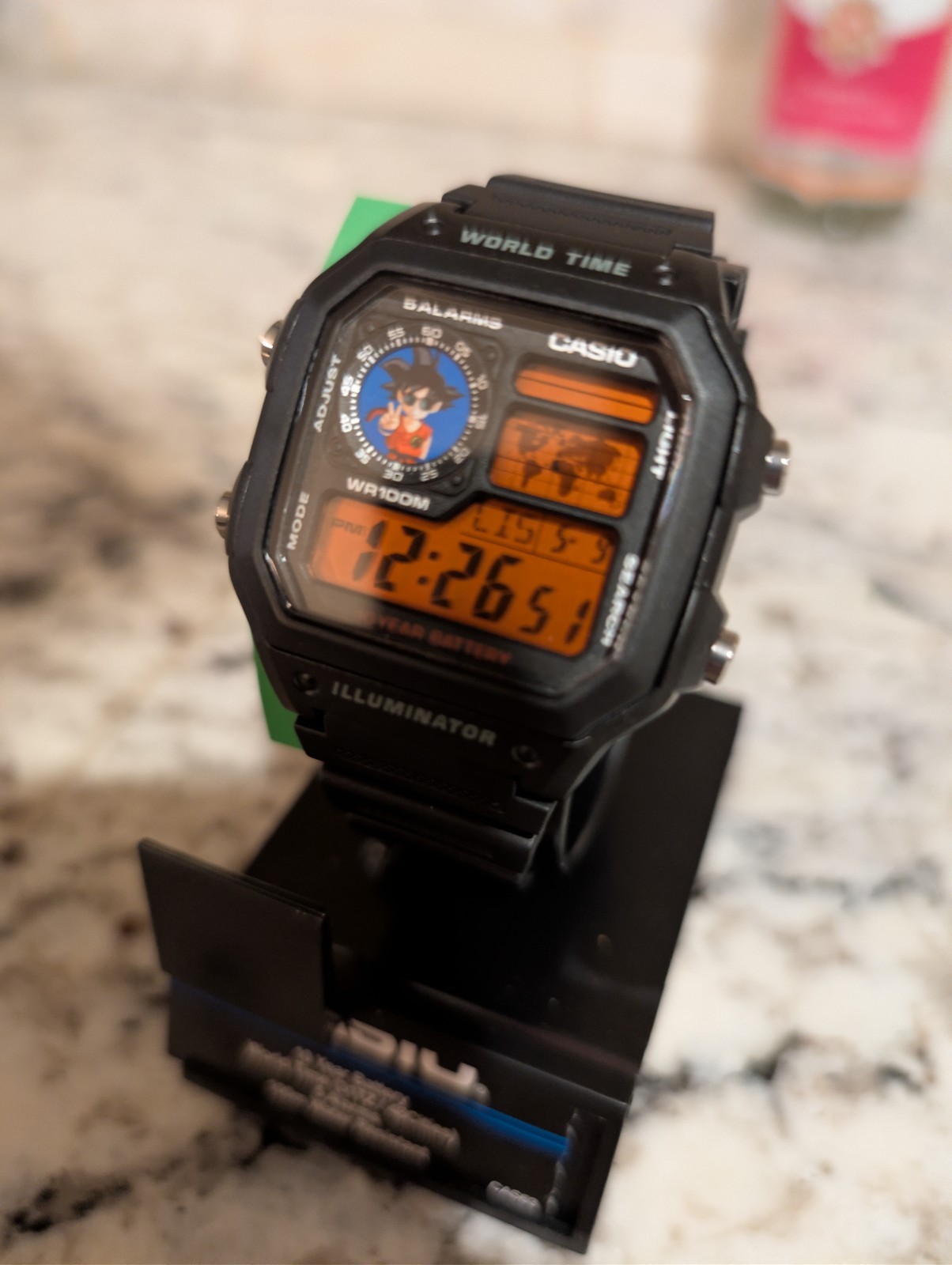 Custom Casio AE1200 Black watch Mod | Black watch | Anime | Peace Sign Blue