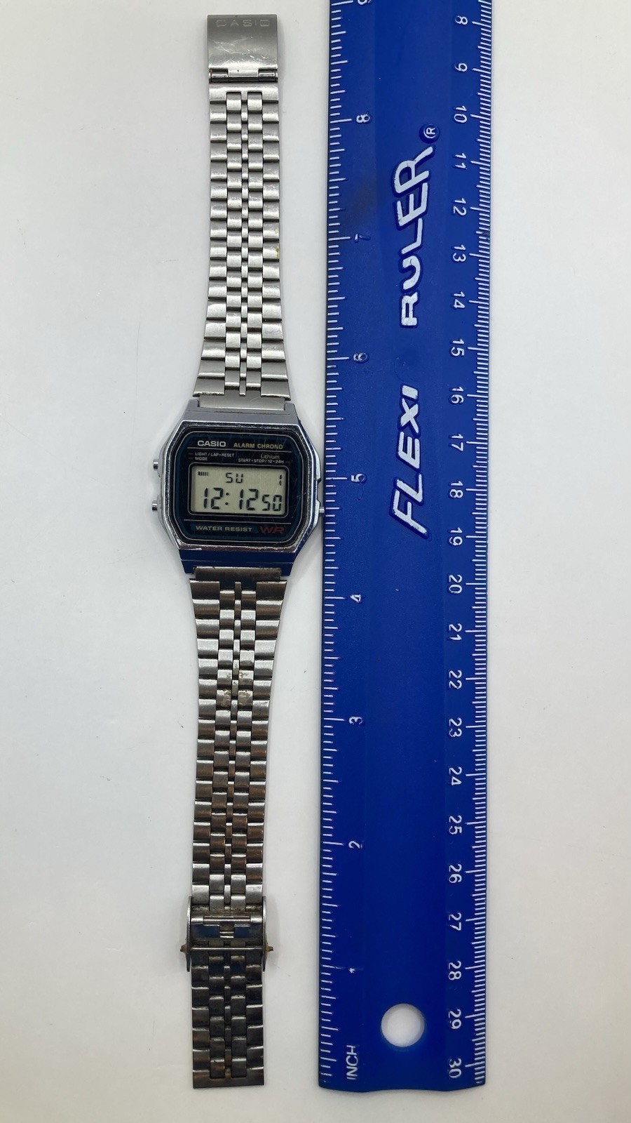 Vintage Casio A158W Digital Watch 593 Module Stainless Steel Chrono Classic