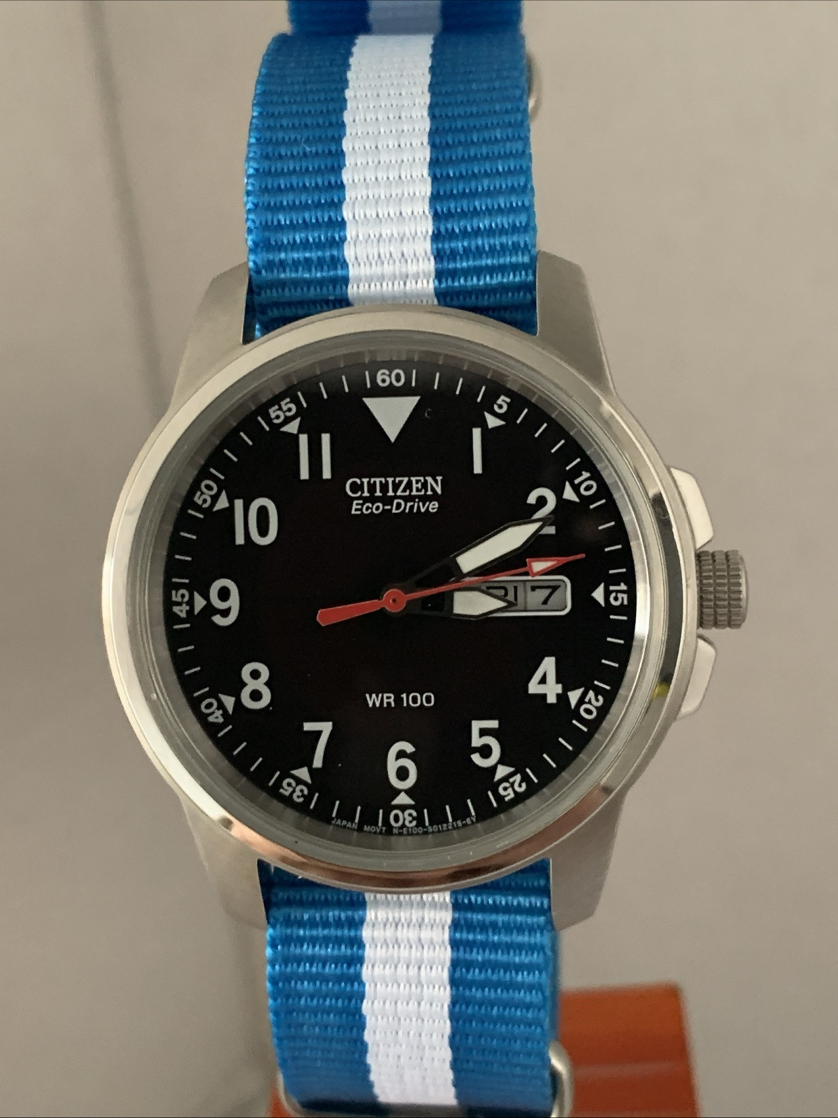Citizen Men’s Eco-Drive Day & Date Military Style Canvas Strap WatchBM8180-03E