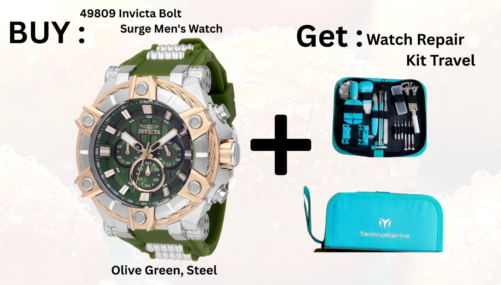 Invicta Bolt Surge Men’s Watch – 52mm, Olive Green, Steel (49809) $599