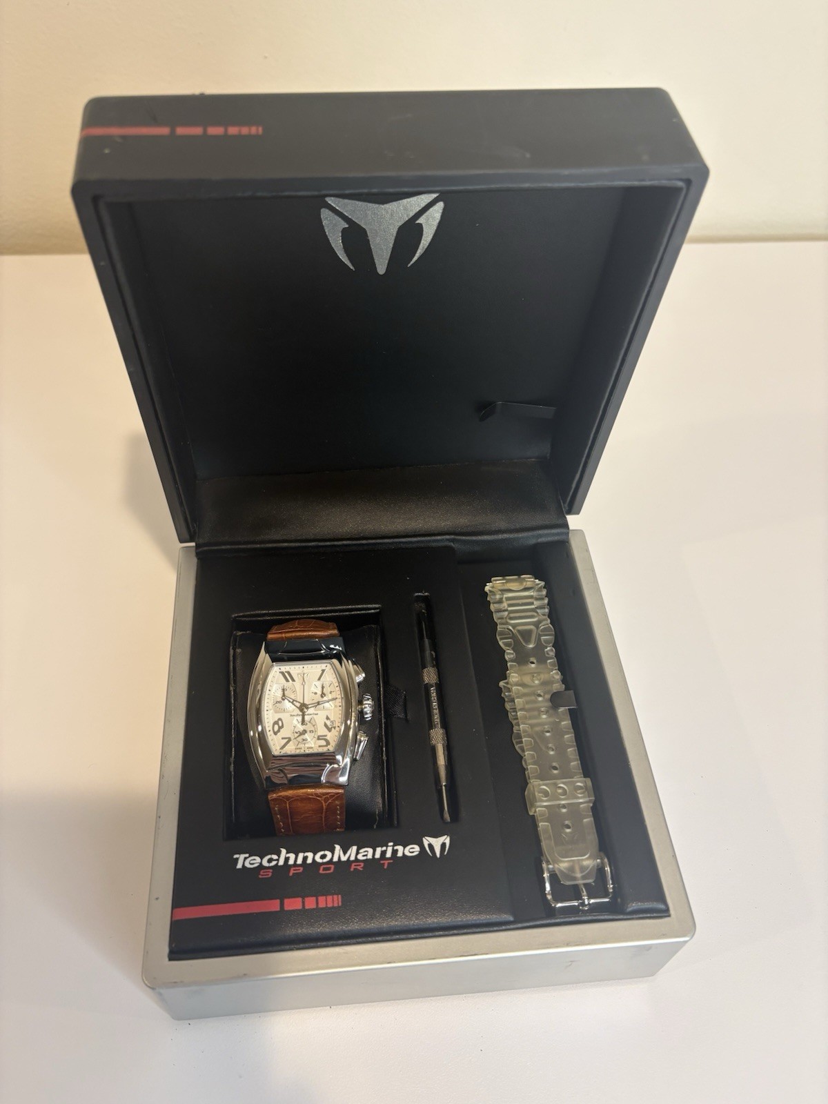 TECHNOMARINE watch SWISS TechnoSquare TSC99-1025P Chrono Alligator band Unisex