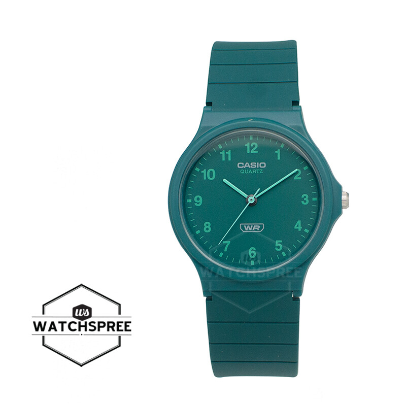 Casio Classic Analog Pop Series Bio-Based Green Resin Band Watch MQ-24B-3B