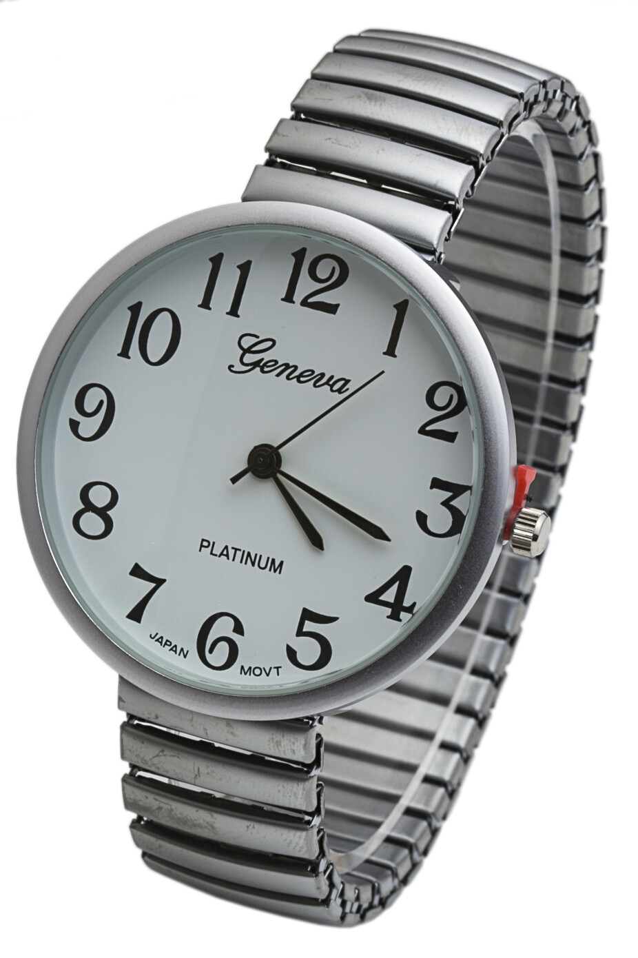 Fashion Watch Wholesale Geneva Super Large Stretch Watch Numbered Brushed Silver