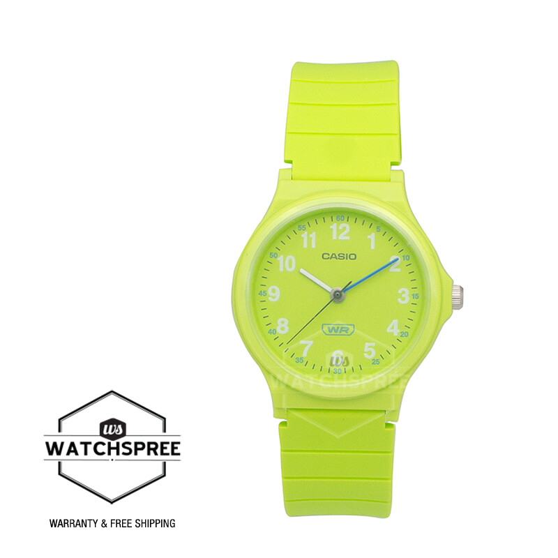 Casio Classic Analog Pop Series Bio-Based Green Resin Band Watch LQ-24B-3B