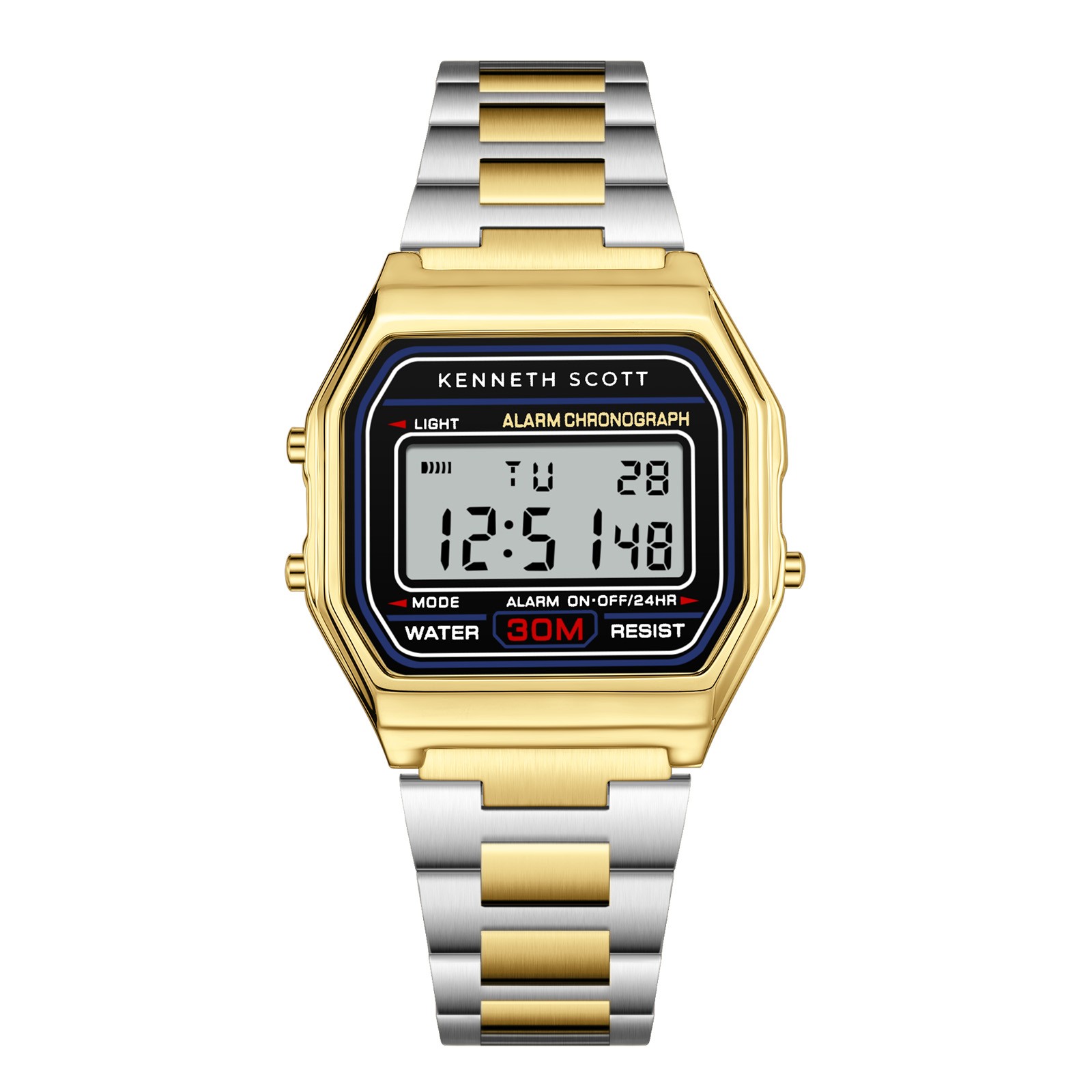 Kenneth Scott Men’s Digital Watch | Black Dial, 33mm, 30 m (3 ATM)