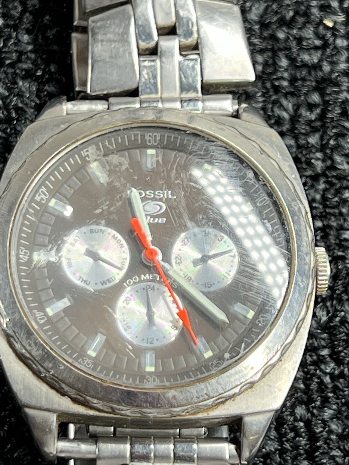 Fossil Blue Men’s Whisk Watch BQ-9164- 340302 Water Resistance 100 M- 330 Feet