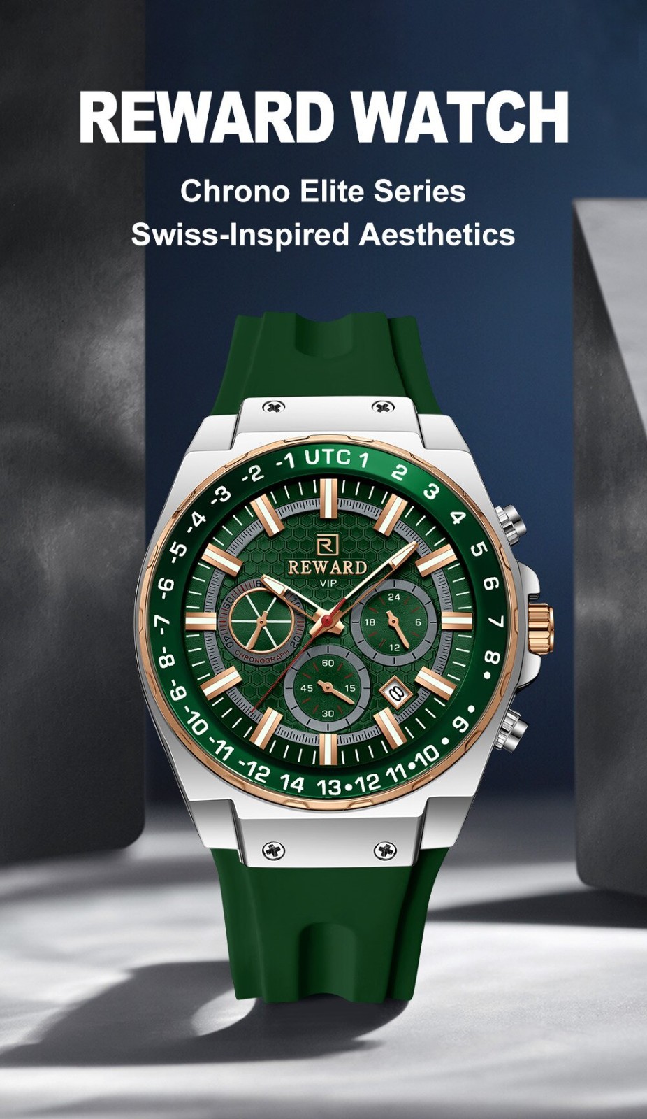 REWARD Men’s Business Luminous Multifunction Chronograph Calendar Quartz Watch