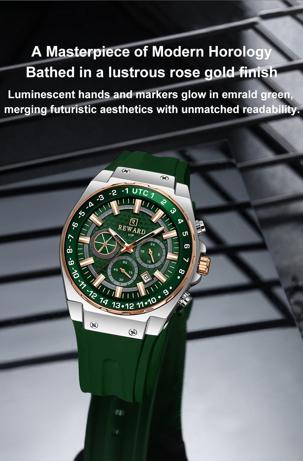 REWARD Men’s Business Luminous Multifunction Chronograph Calendar Quartz Watch